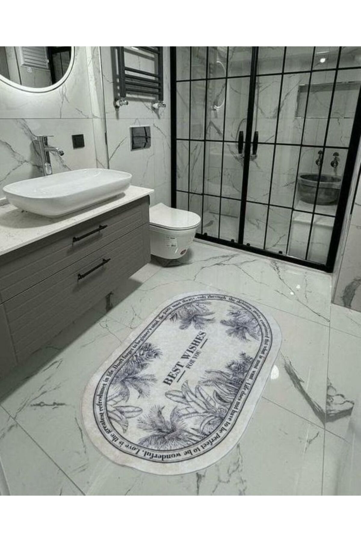 diabella Best Wishes Yazılı Banyo Paspası 60*100