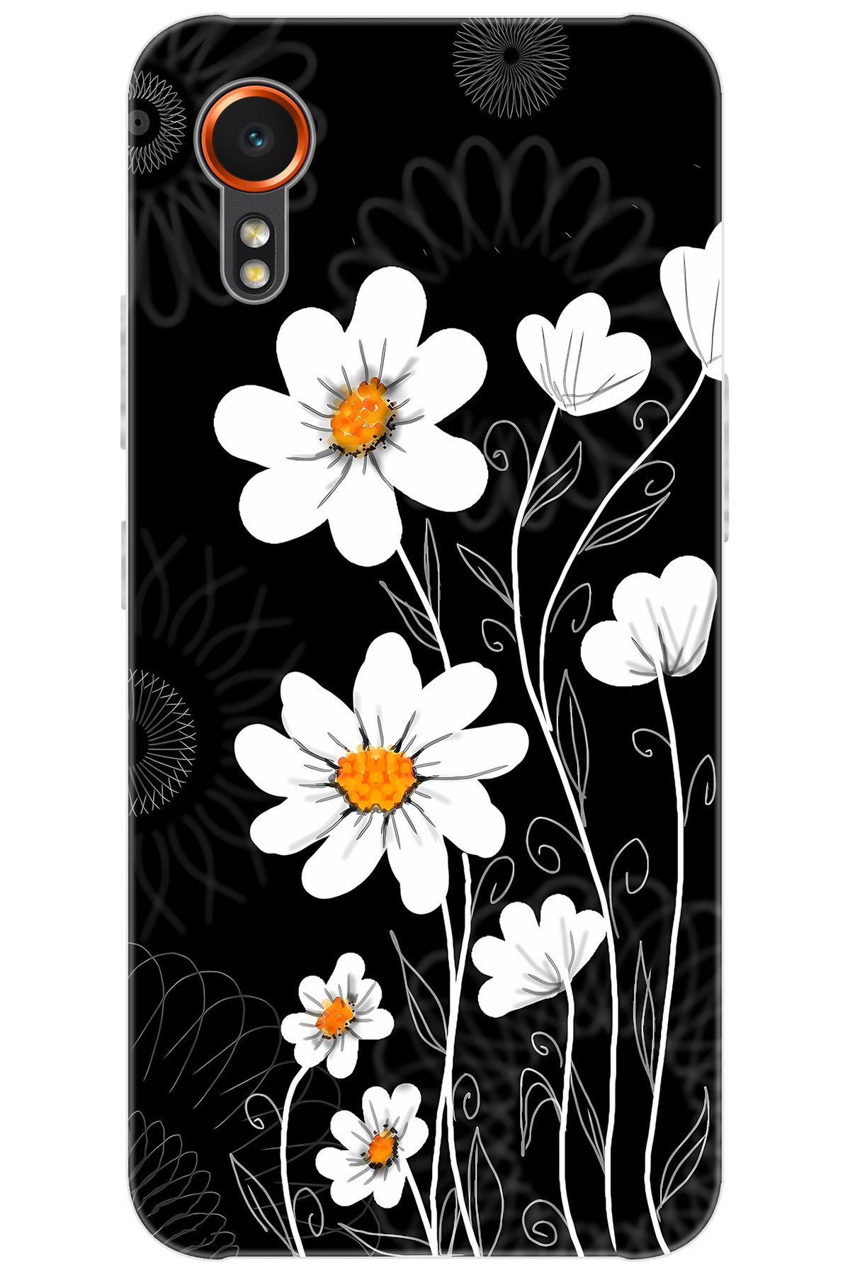 Ceppare Samsung Galaxy XCover7 (SM-G556B) Uyumlu Kılıf Desen Baskılı Silikon Papatya STK:693 CP-rpeLgsc