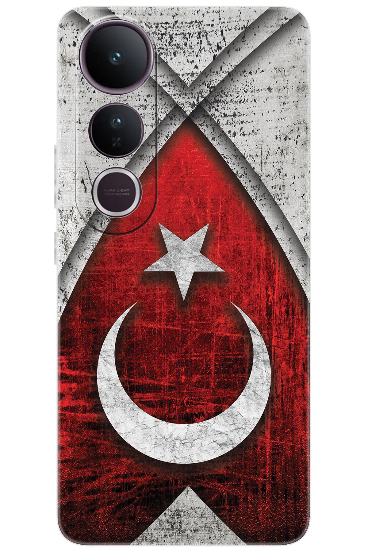 Ceppare Vivo V50 Lite 5G (V2441) Uyumlu Kılıf Desen Baskılı Silikon Türk Bayrağı Tasarım STK:380 CP-XIMCaKG