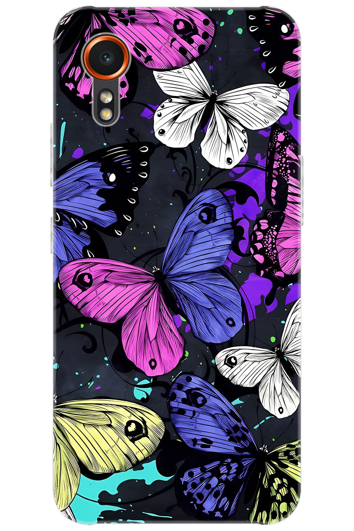 Ceppare Samsung Galaxy XCover7 (SM-G556B) Uyumlu Kılıf Desen Silikon Kalp Yapan Kelebek STK:651 CP-PuISxpU