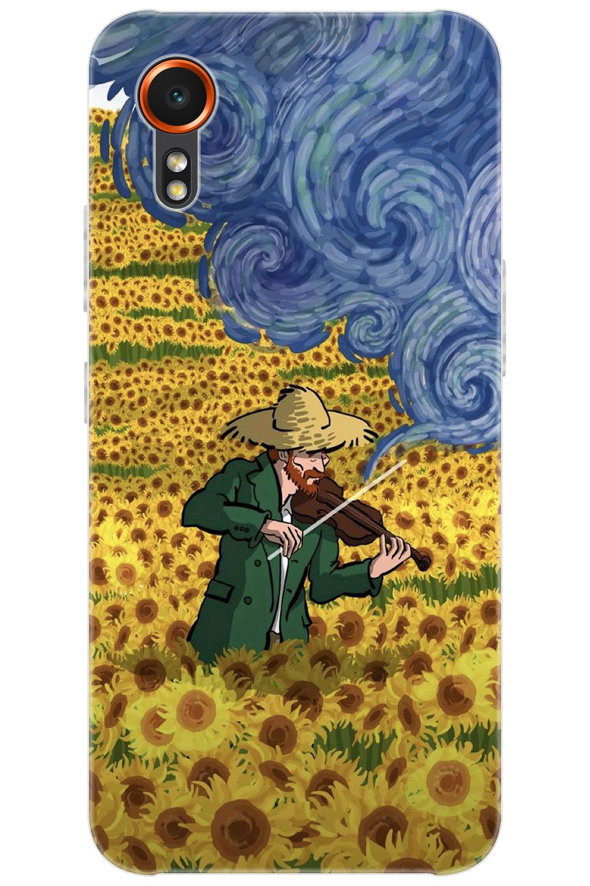 Ceppare Samsung Galaxy XCover7 (SM-G556B) Uyumlu Kılıf Silikon Sunflower Ayçiçeği Tarlası STK:756 CP-DEzuqIX