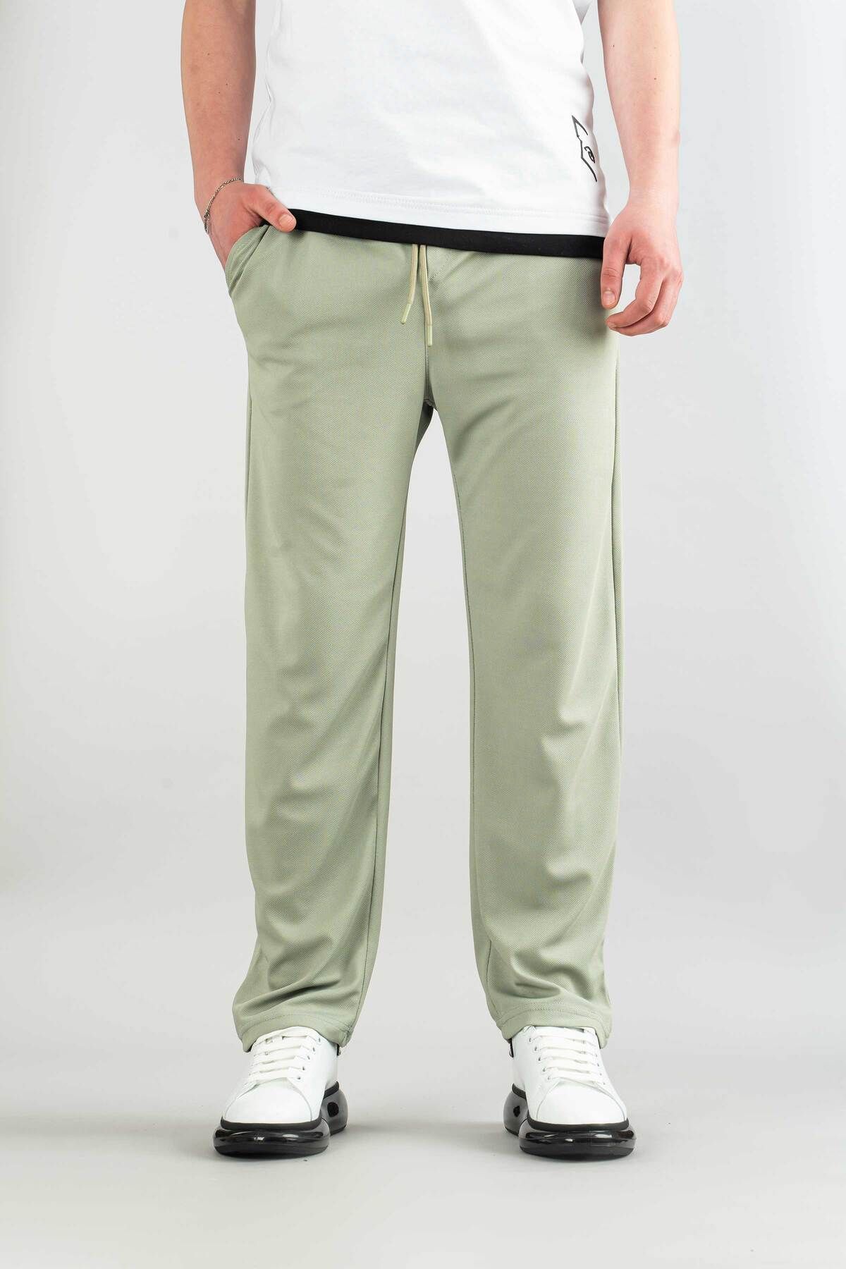 bombe-Men's Jogger Comfortable Fit Bagy Pants Fabric Belted Drawstring Lycra Fabric Canvas Blend Pants 3