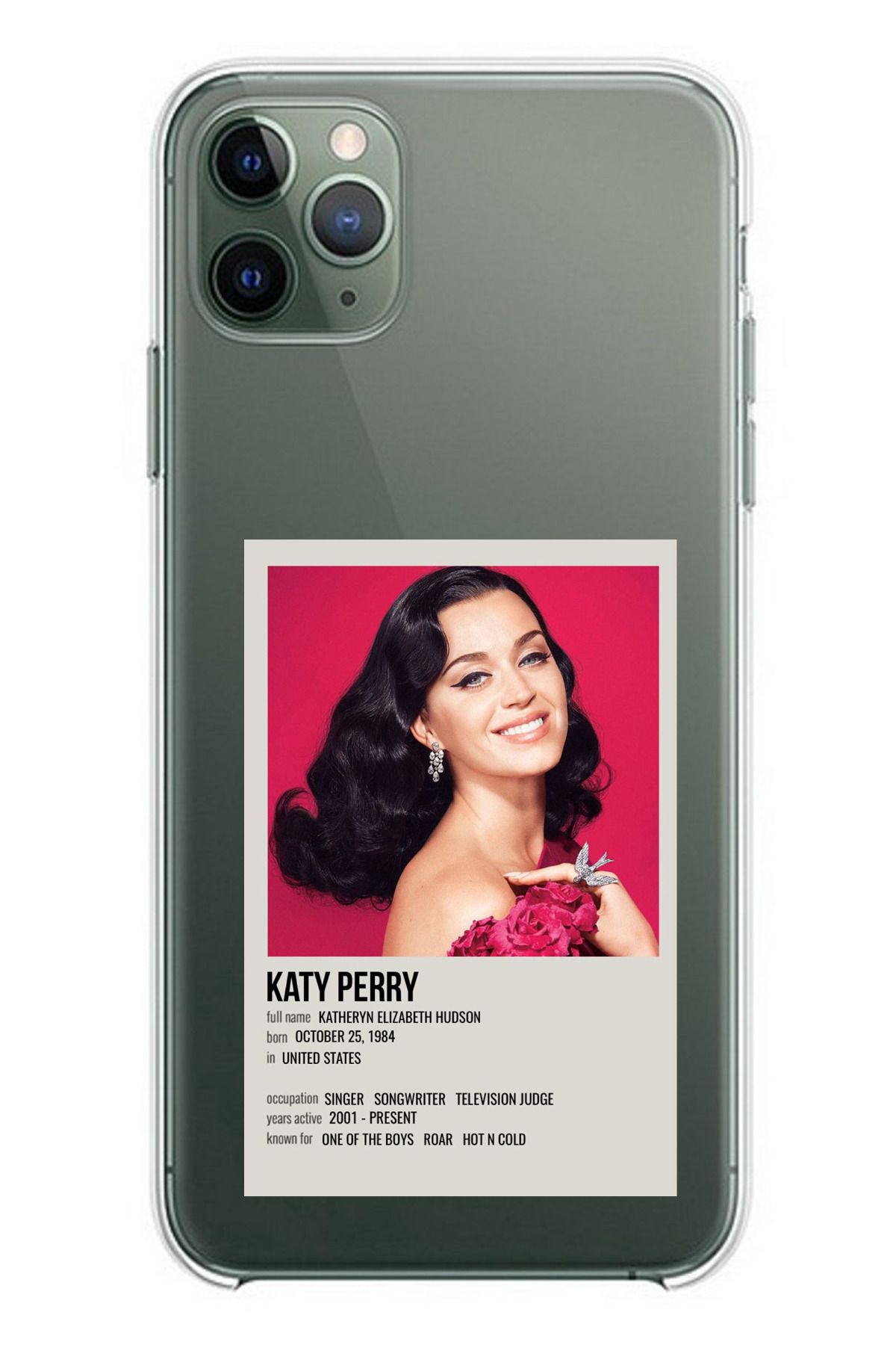 TechTree iPhone 11 PRO Uyumlu Katy Perry Şeffaf Silikon Kılıf