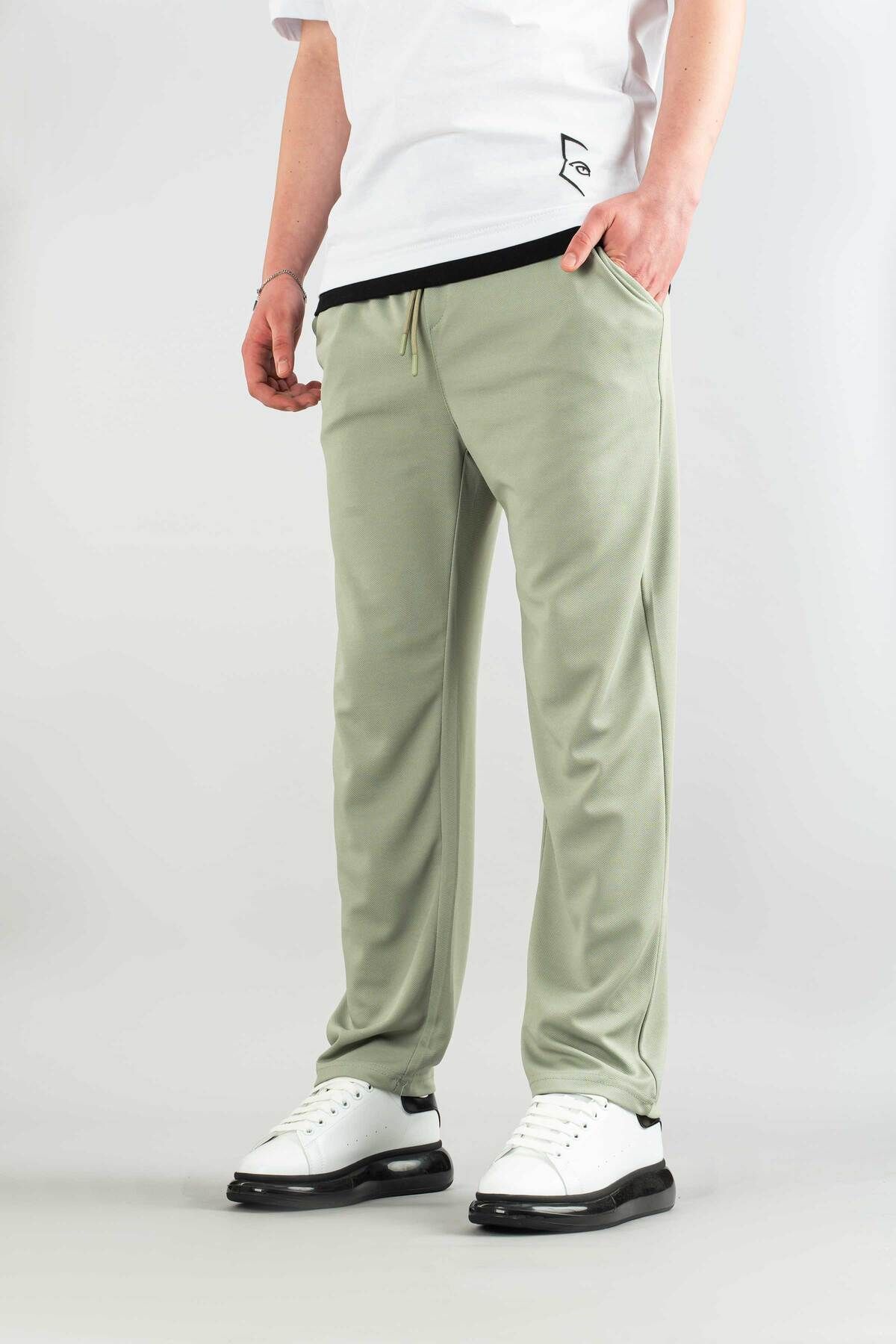 bombe-Men's Jogger Comfortable Fit Bagy Pants Fabric Belted Drawstring Lycra Fabric Canvas Blend Pants 4