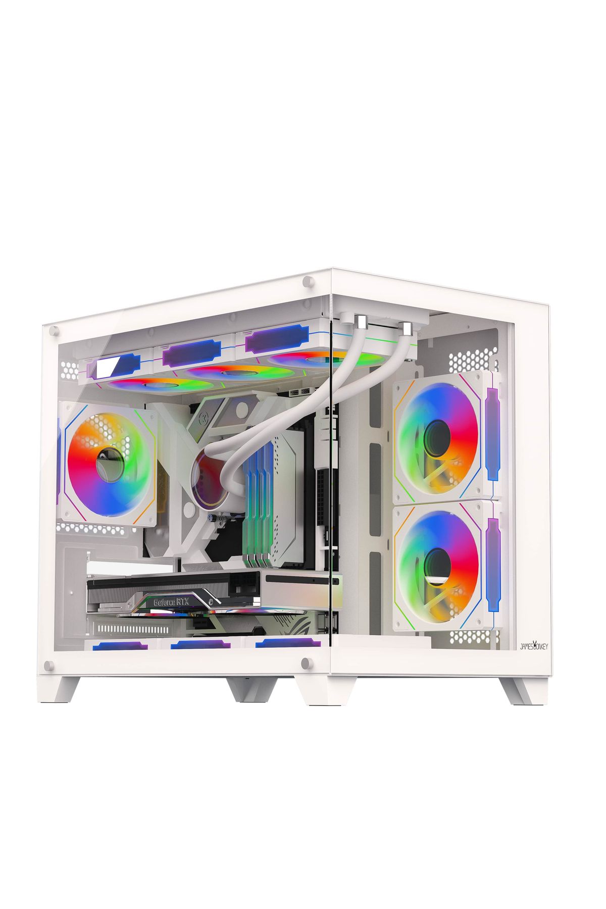 James Donkey Stark S700 3xargb Temperli Cam Matx Beyaz Gaming (OYUNCU) Kasa