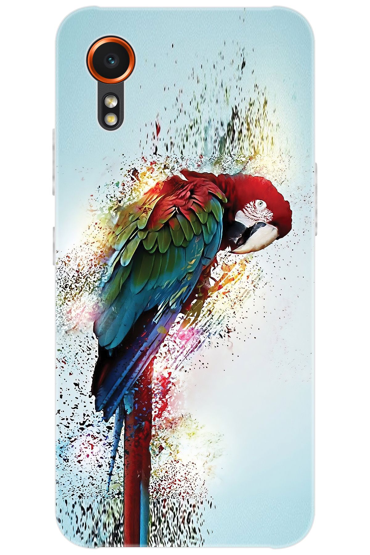 Ceppare Samsung Galaxy XCover7 (SM-G556B) Uyumlu Kılıf Desen Baskılı Silikon Papağan STK:562 CP-6wIcOo7