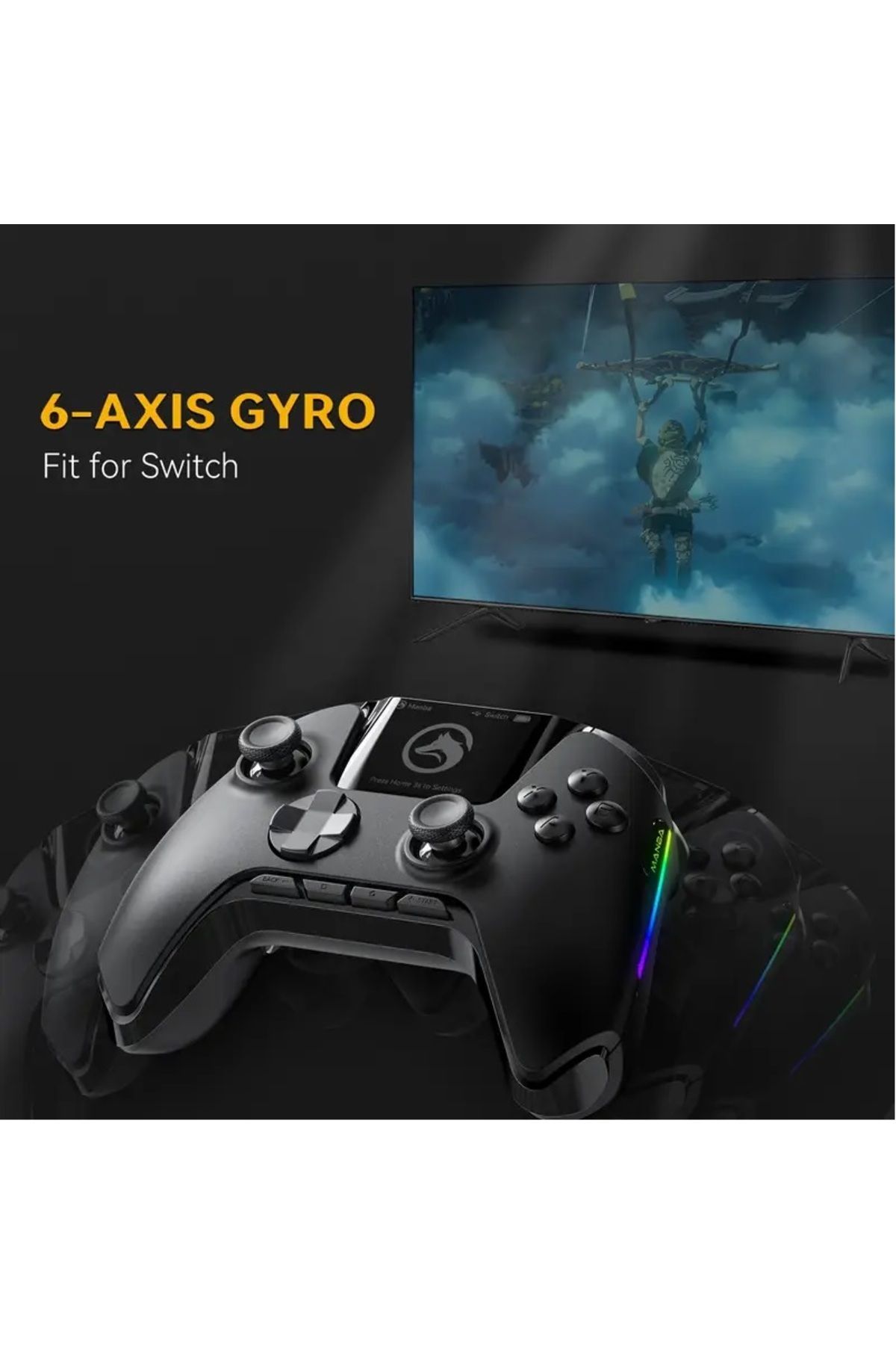 Man-Interactive Wireless Game Controller (No Gimbal)4 iOS/PC/Android/Deck,Hall Effect&Shooting Stick 5