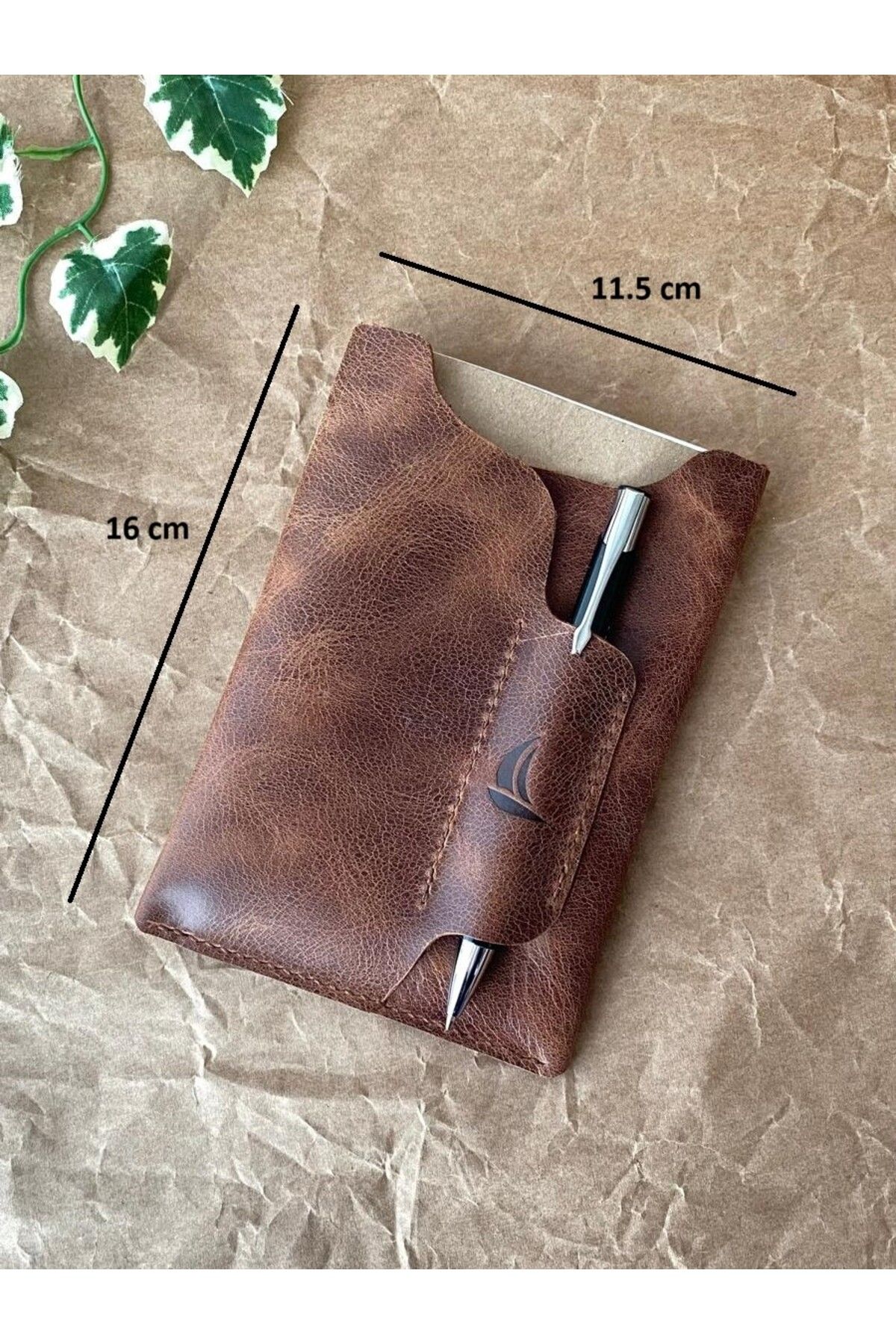 ALESTA LEATHER (İSİM YAZIYORUZ) Defter Kılıfı / Defter & Kalem Hediyeli - El Yapımı Hakiki Deri