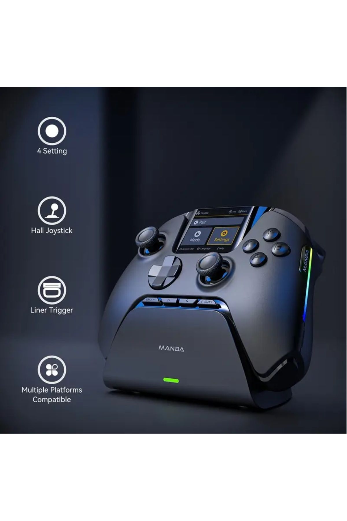 Man-Interactive Wireless Game Controller (No Gimbal)4 iOS/PC/Android/Deck,Hall Effect&Shooting Stick 1