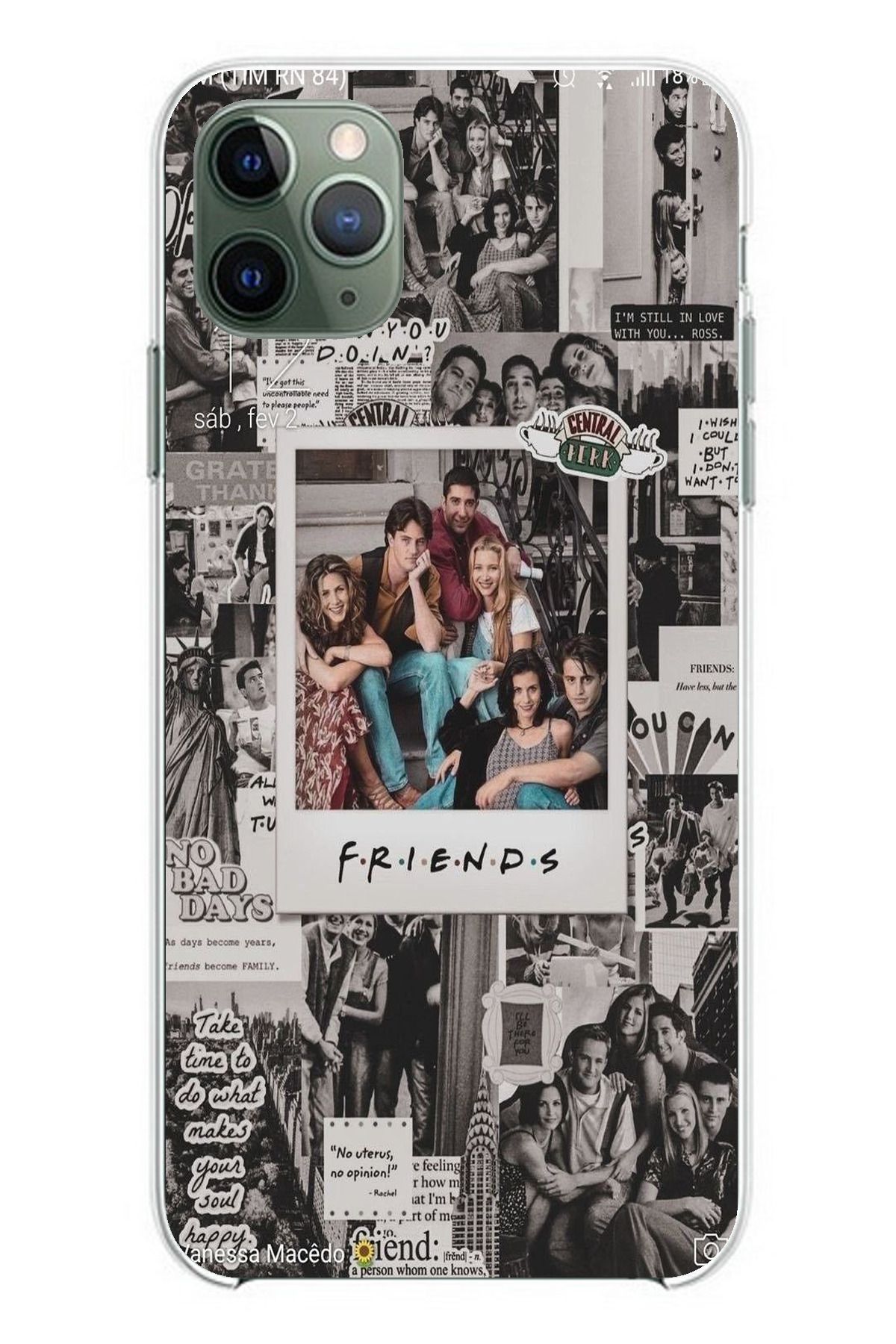 TechTree iPhone 11 PRO Uyumlu Friends Nostalji Tasarımlı Tasarımlı Şeffaf Silikon Kılıf