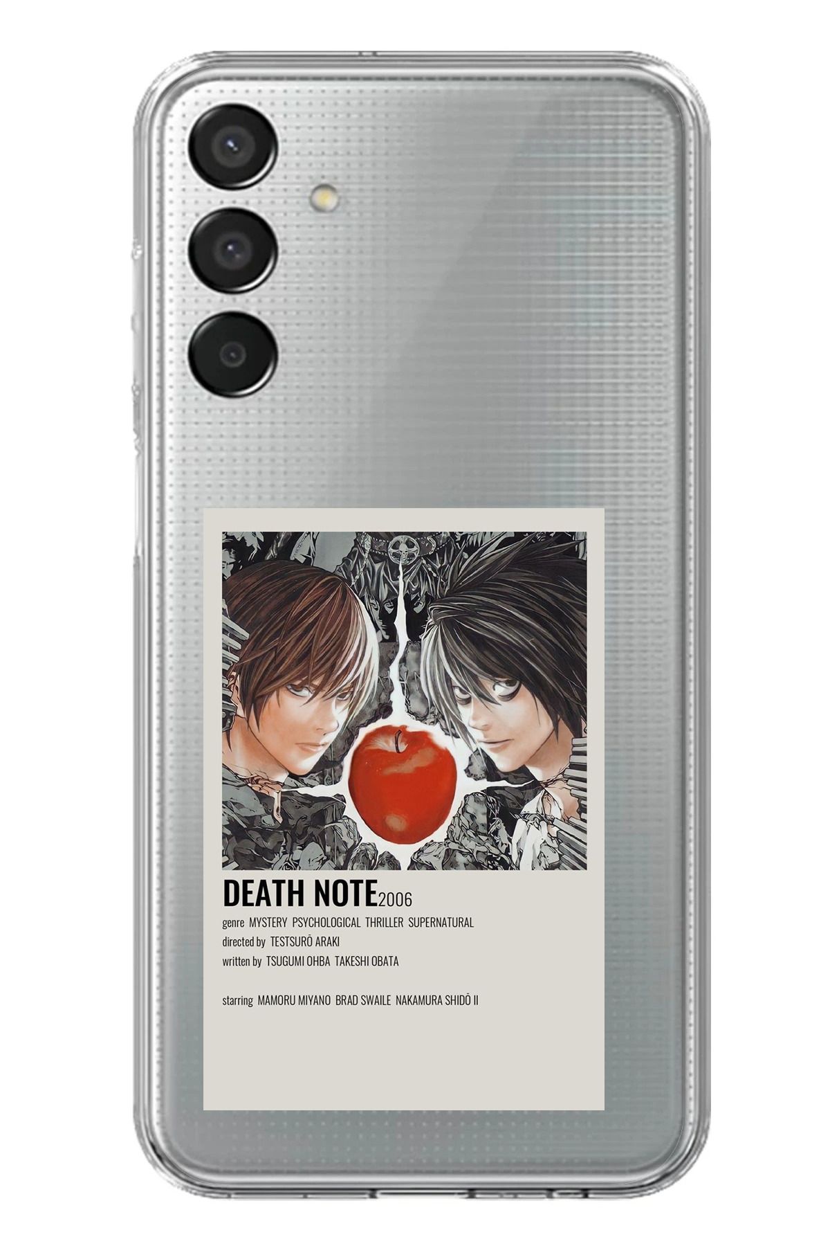 TechTree Samsung Galaxy M15 Uyumlu Death Note Poster Tasarımlı Şeffaf Silikon Kılıf