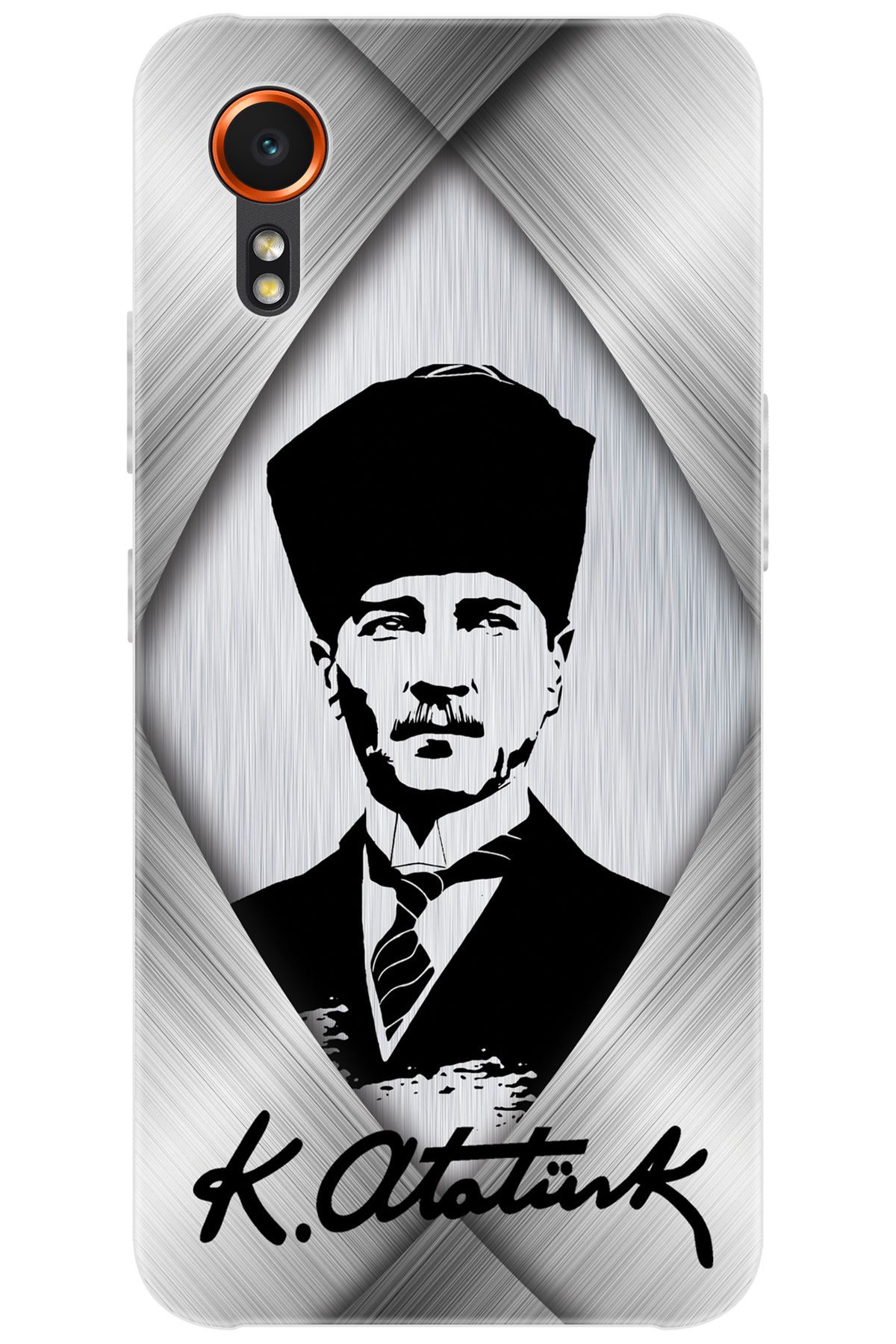 Ceppare Samsung Galaxy XCover7 (SM-G556B) Uyumlu Kılıf Desenli Silikon Atatürk Tasarım STK:402 CP-ebImrAW