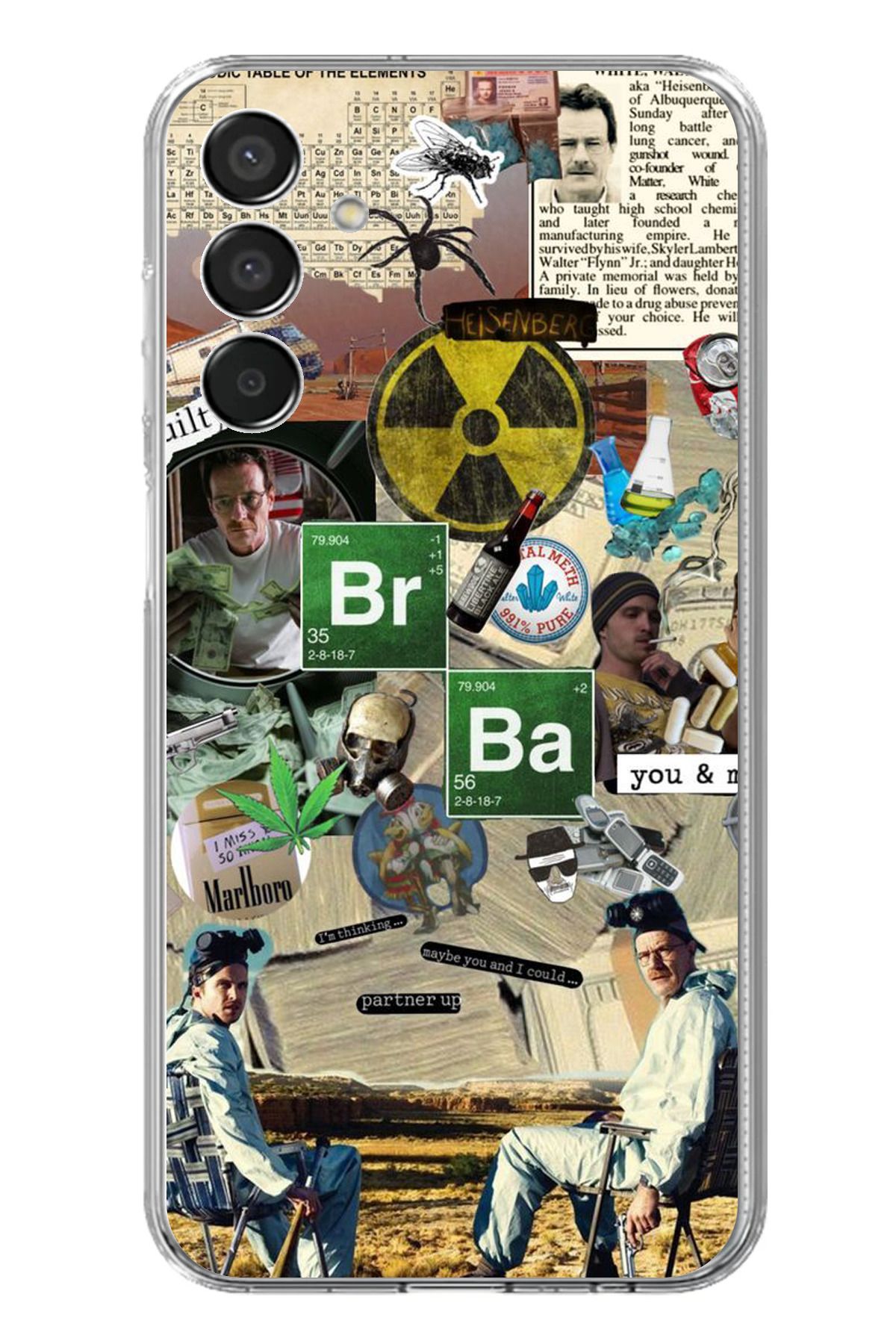 TechTree Samsung Galaxy M15 Uyumlu Breaking Bad Kolaj Şeffaf Silikon Kılıf
