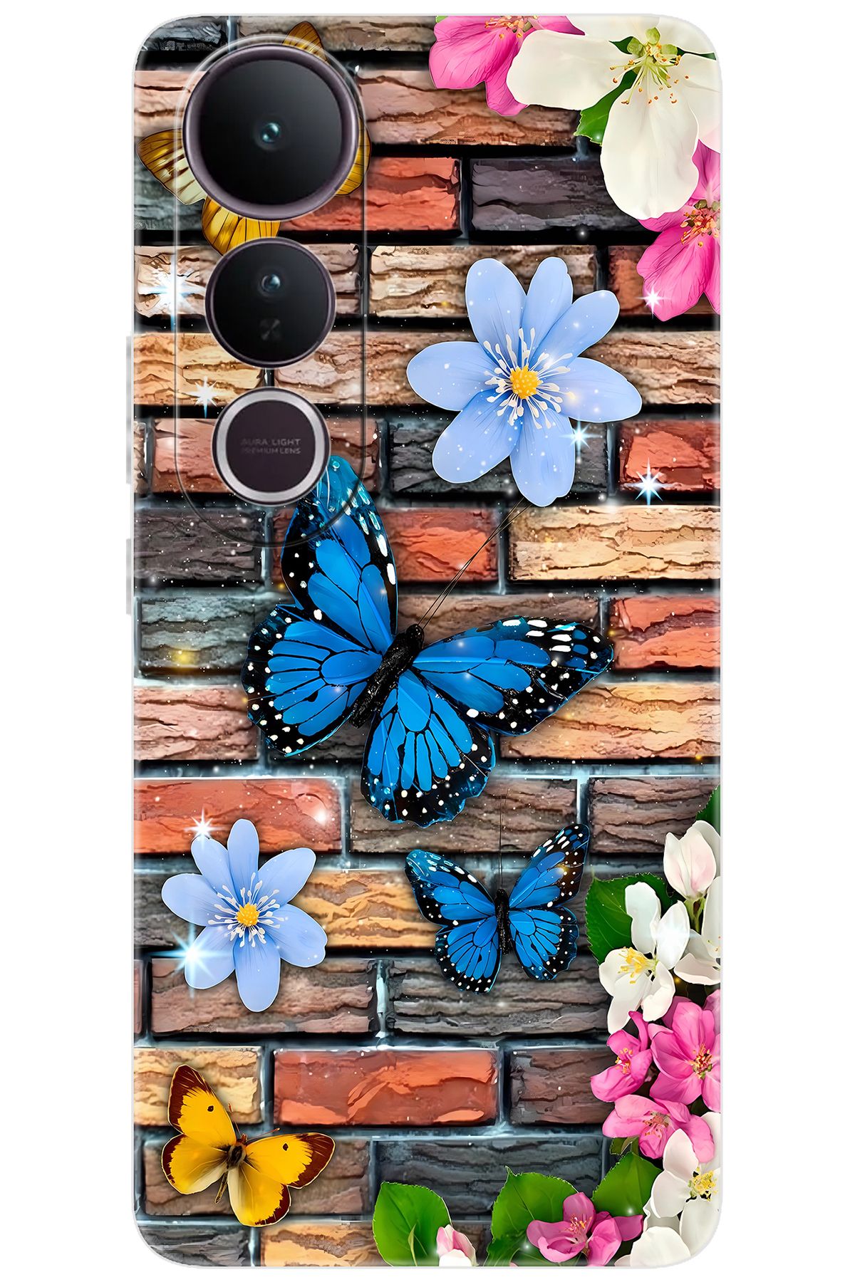 Ceppare Vivo V50 Lite 5G (V2441) Uyumlu Kılıf Desen Baskılı Silikon Kelebek STK:672 CP-ixu674H