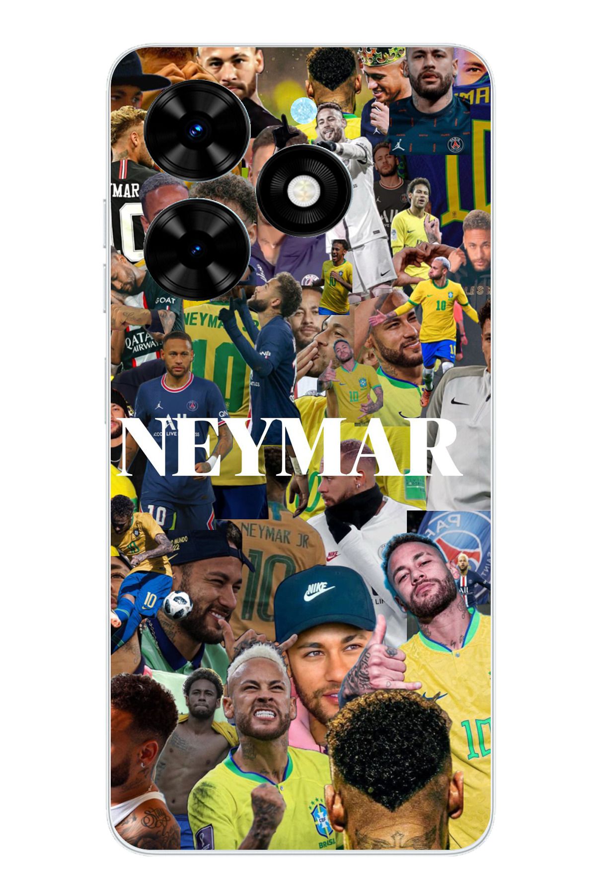 TechTree Tecno Spark 20 - 20C Uyumlu Neymar Brezilya Şeffaf Silikon Kılıf