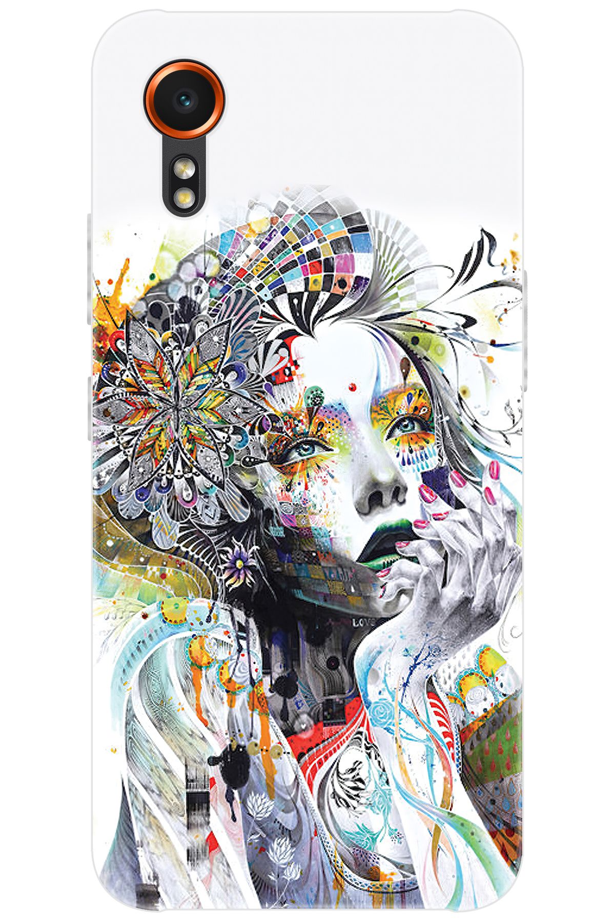 Ceppare Samsung Galaxy XCover7 (SM-G556B) Uyumlu Kılıf Desen Silikon Düşünen Kız Tasarım STK:574 CP-bU9P0PV