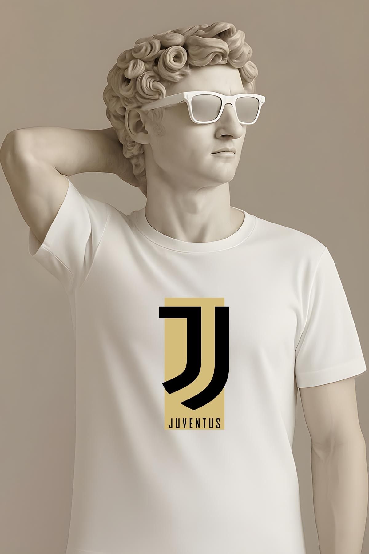 362BASKI Juventus Minimal Tasarım Logo Baskılı Tshirt
