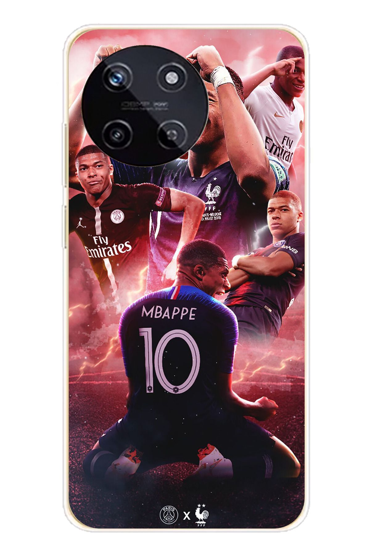 TechTree Realme 11 4G Uyumlu Mbappe Sevinçler Şeffaf Silikon Kılıf