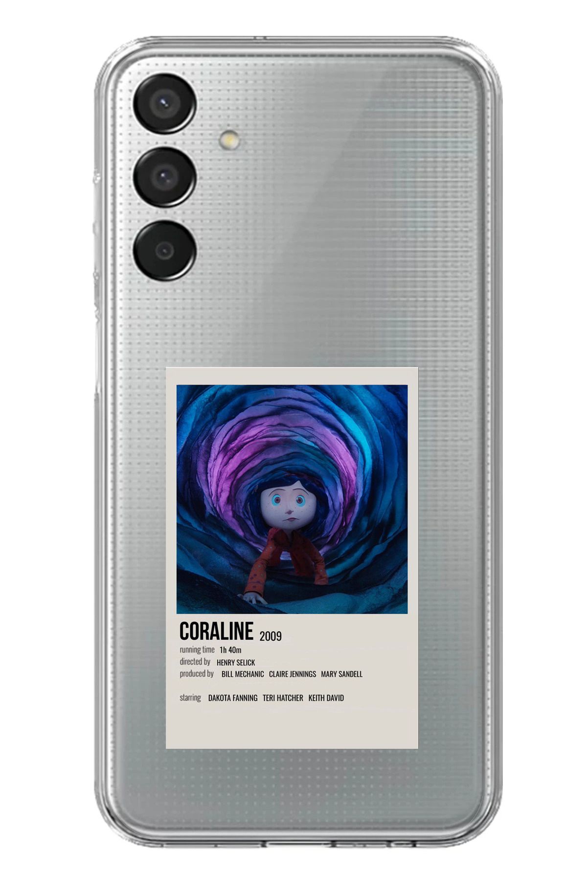 TechTree Samsung Galaxy M15 Uyumlu Coraline - Koralin ve Gizli Dünya Tasarımlı Şeffaf Silikon Kılıf
