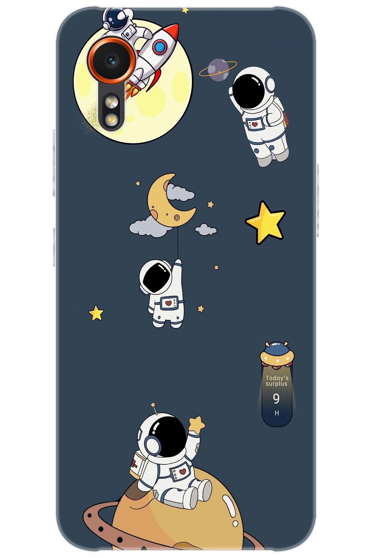 Ceppare Samsung Galaxy XCover7 (SM-G556B) Uyumlu Kılıf Desenli Silikon Astronot Serisi STK:725 CP-sEM89nN