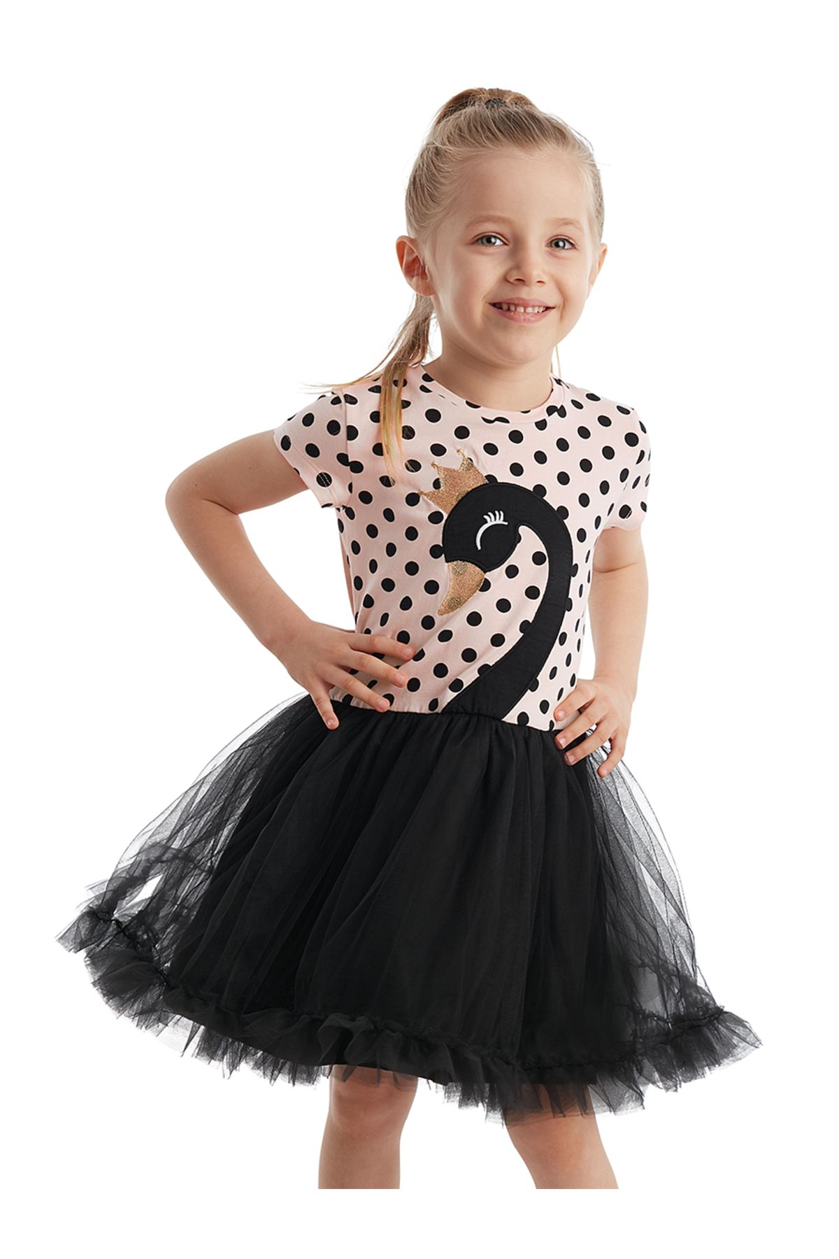 Denokids Dziewczęca Dziecięca Czarna Sukienka Tiulowa Sukienka Tutu Suknia Wieczorowa Sukienka W Kropki Kobieta - 5 years old
