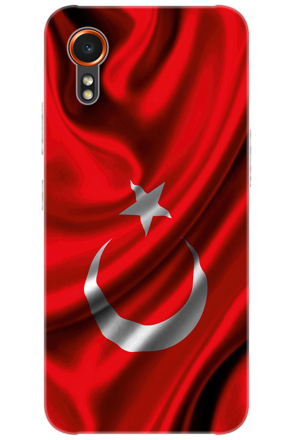 Ceppare Samsung Galaxy XCover7 (SM-G556B) Uyumlu Kılıf Desen Silikon Dalgalı Türk Bayrağı STK:369 CP-Q6uJvJG