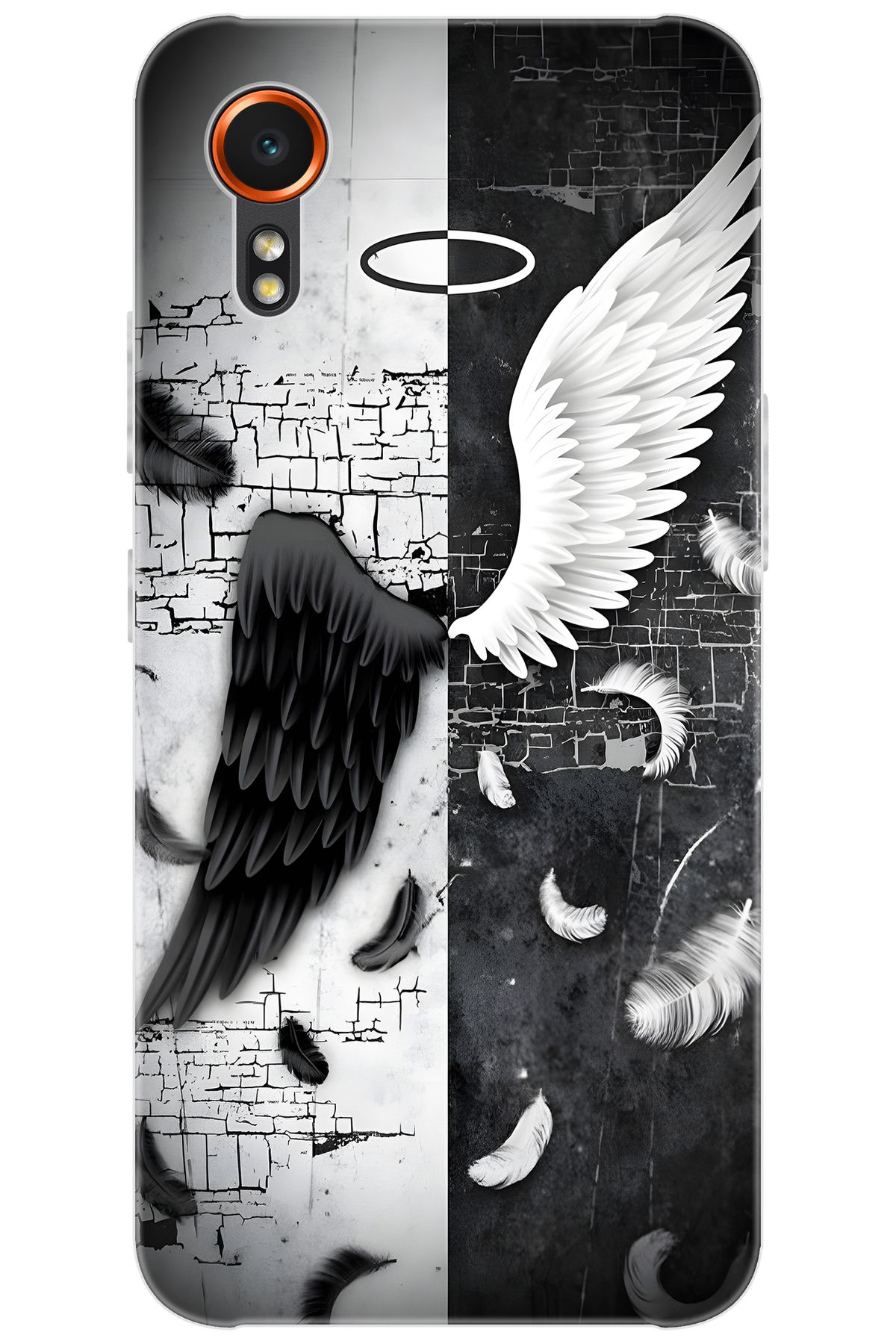Ceppare Samsung Galaxy XCover7 (SM-G556B) Uyumlu Kılıf Desenli Silikon Melek ve Şeytan STK:715 CP-vpQ4m8w