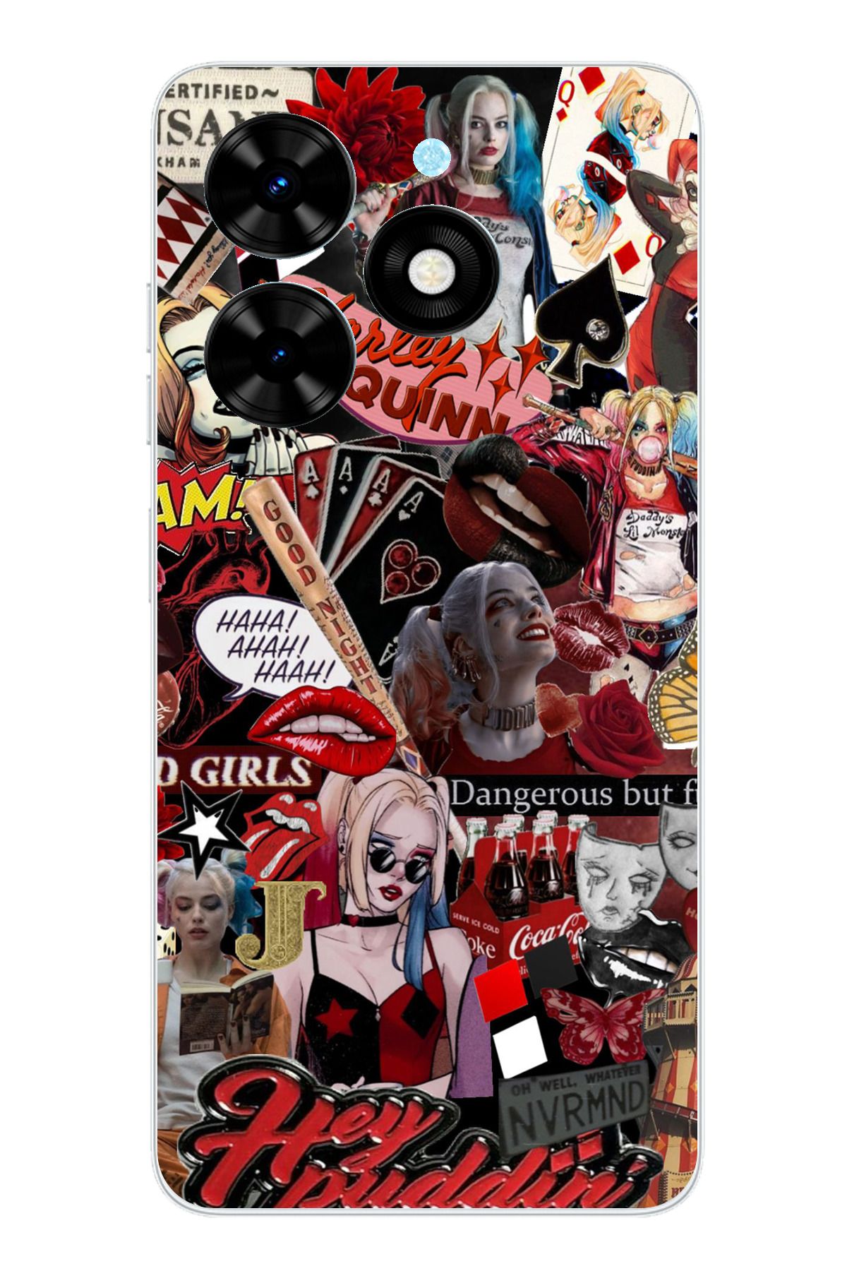 TechTree Tecno Spark 20 - 20C Uyumlu Harley Quinn Şeffaf Silikon Kılıf