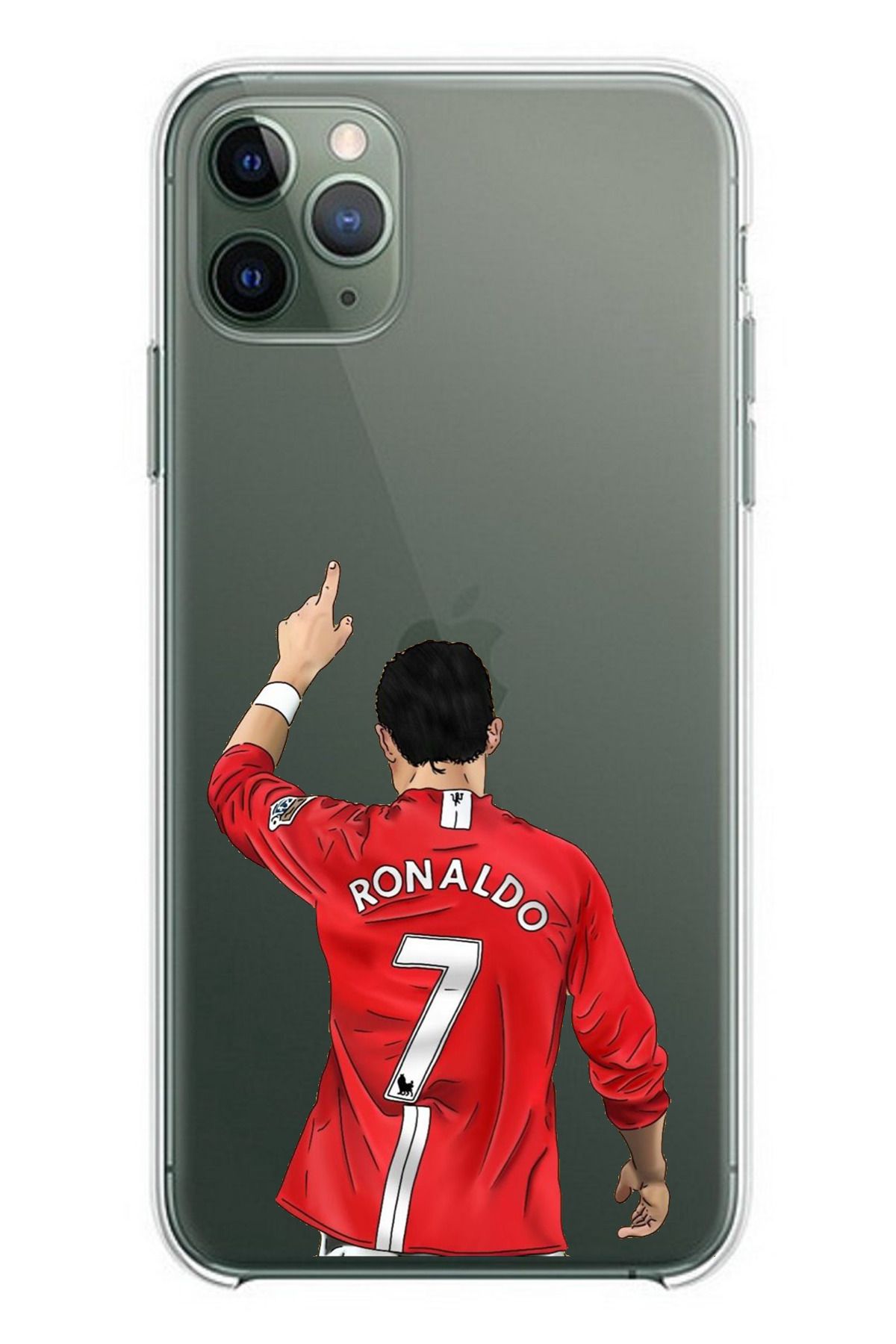 TechTree iPhone 11 PRO Uyumlu C. Ronaldo Forma Tasarımlı Şeffaf Silikon Kılıf