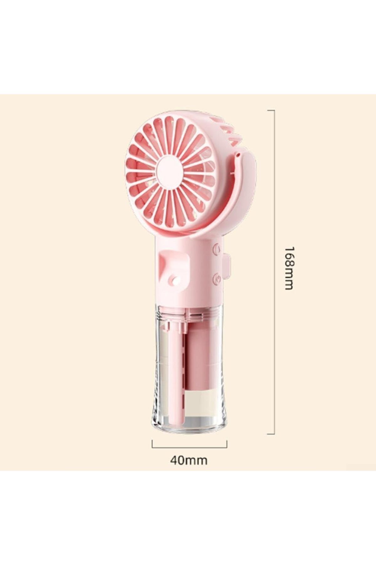 teknosepetim Taşınabilir Şarjlı Buhar Püskürten El Fanı Küçük Vantilatör Sessiz Su Sisi Spreyli El Tipi mini Fan