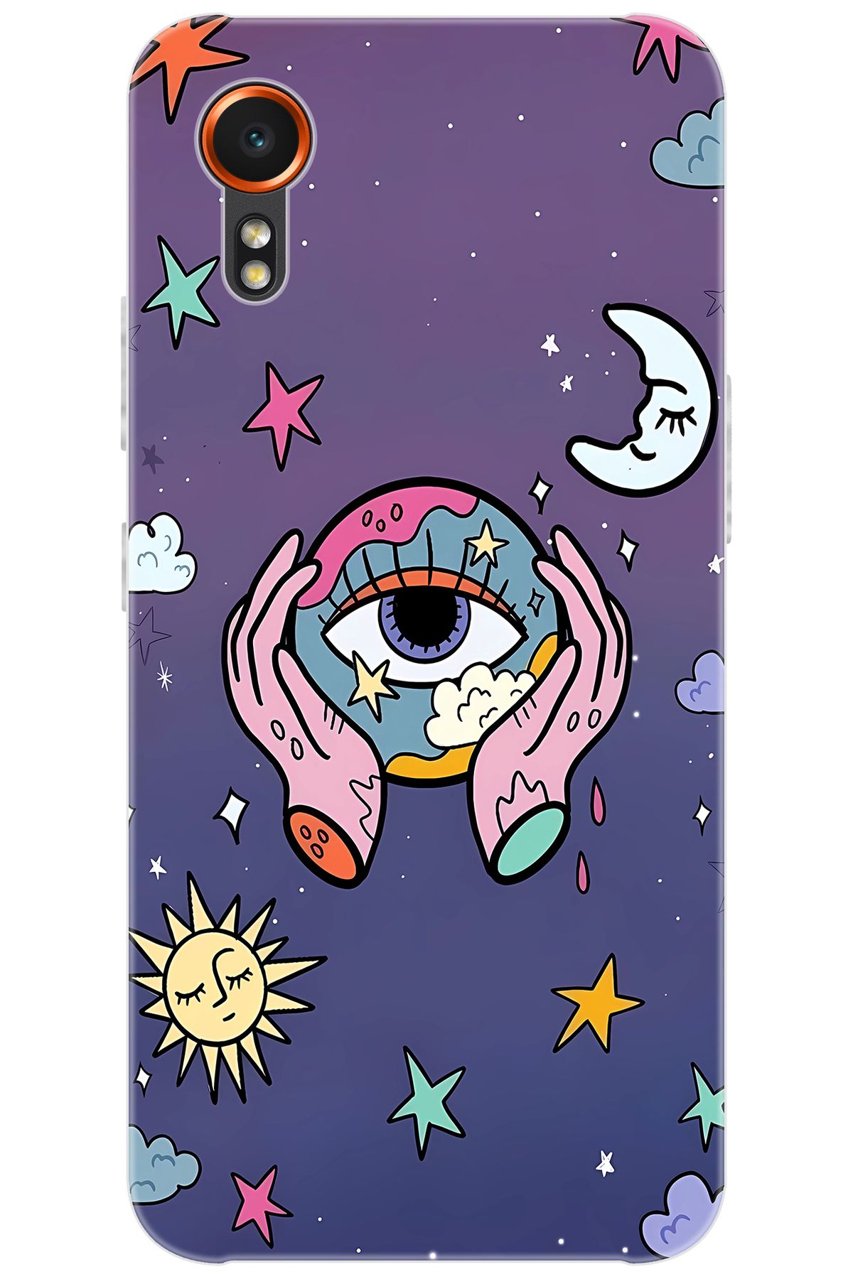 Ceppare Samsung Galaxy XCover7 (SM-G556B) Uyumlu Kılıf Desen Baskılı Silikon Dünya Gözü STK:668 CP-Z41nWKo