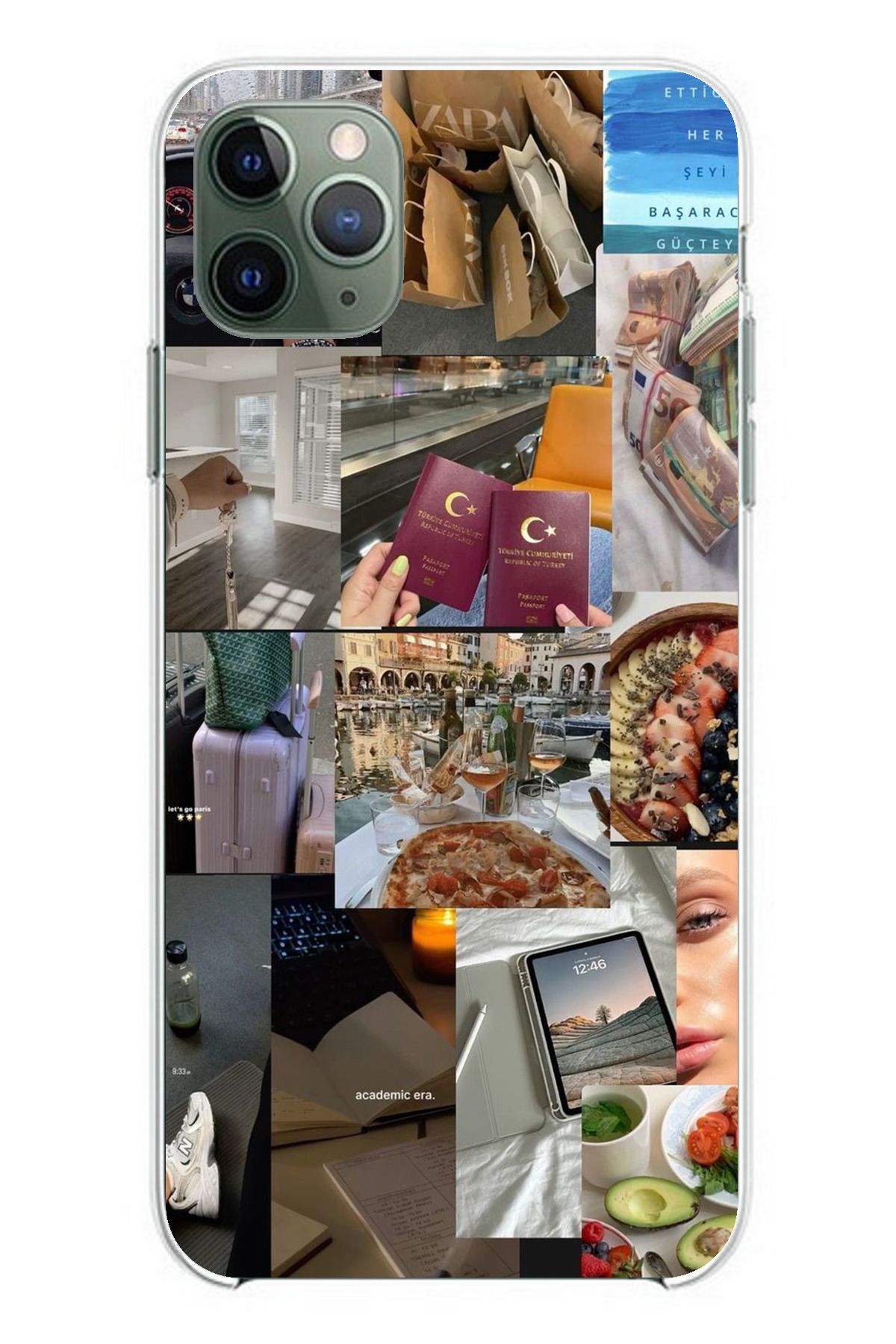 TechTree iPhone 11 PRO Uyumlu Yeni Vision Board Hayal Panosu Tasarımlı Şeffaf Silikon Kılıf
