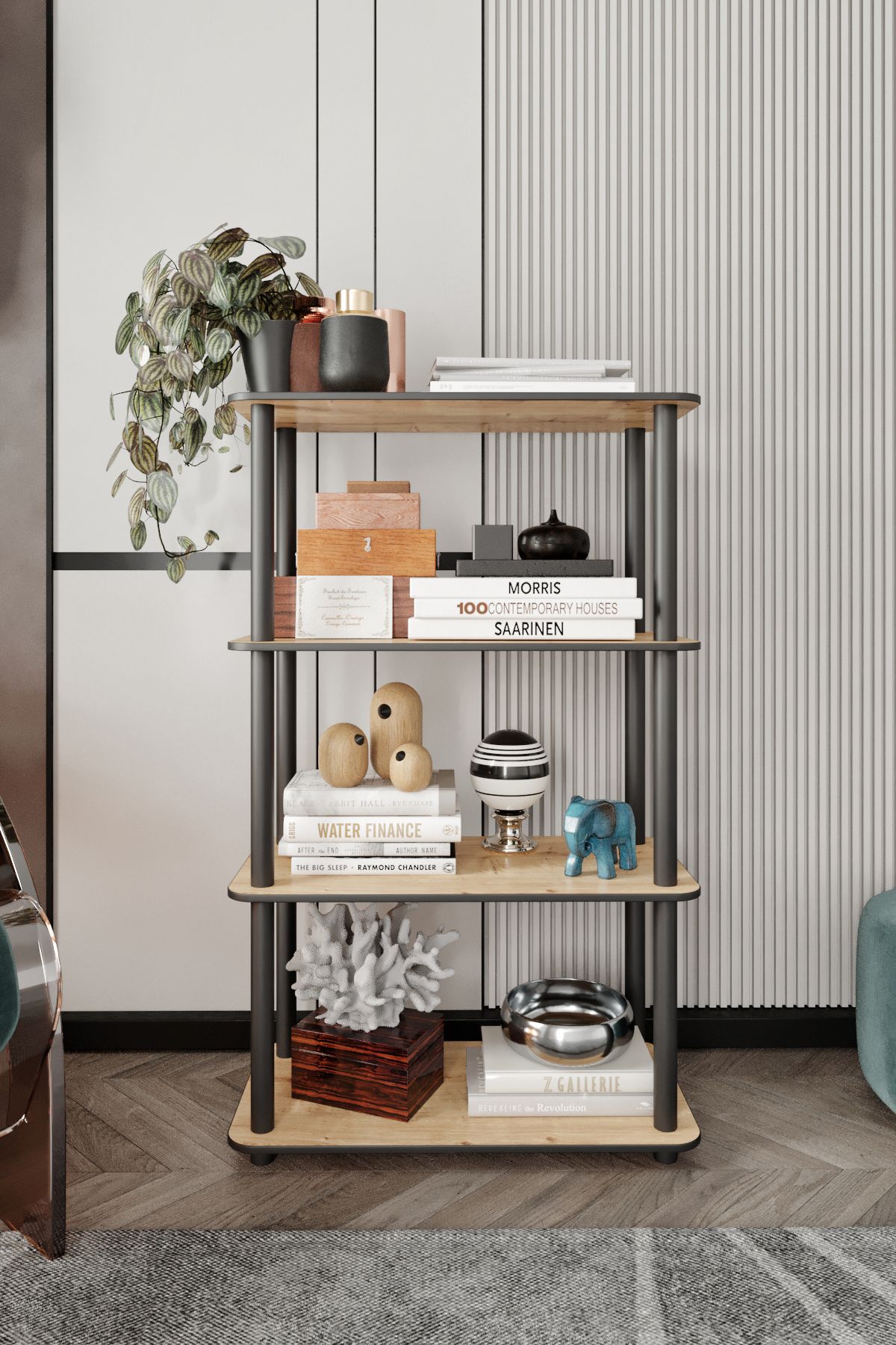 RC HOME Kitaplık 4 Katlı Çok Amaçlı
