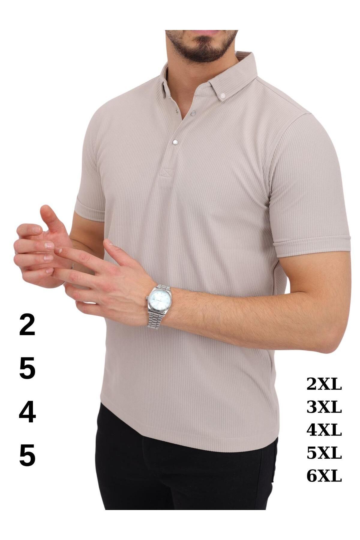 BEYAZTOPTAN %100 KALİTELİ TROY OTTOBAN YAKALI BATTAL BOY KISA KOL T-SHIRT