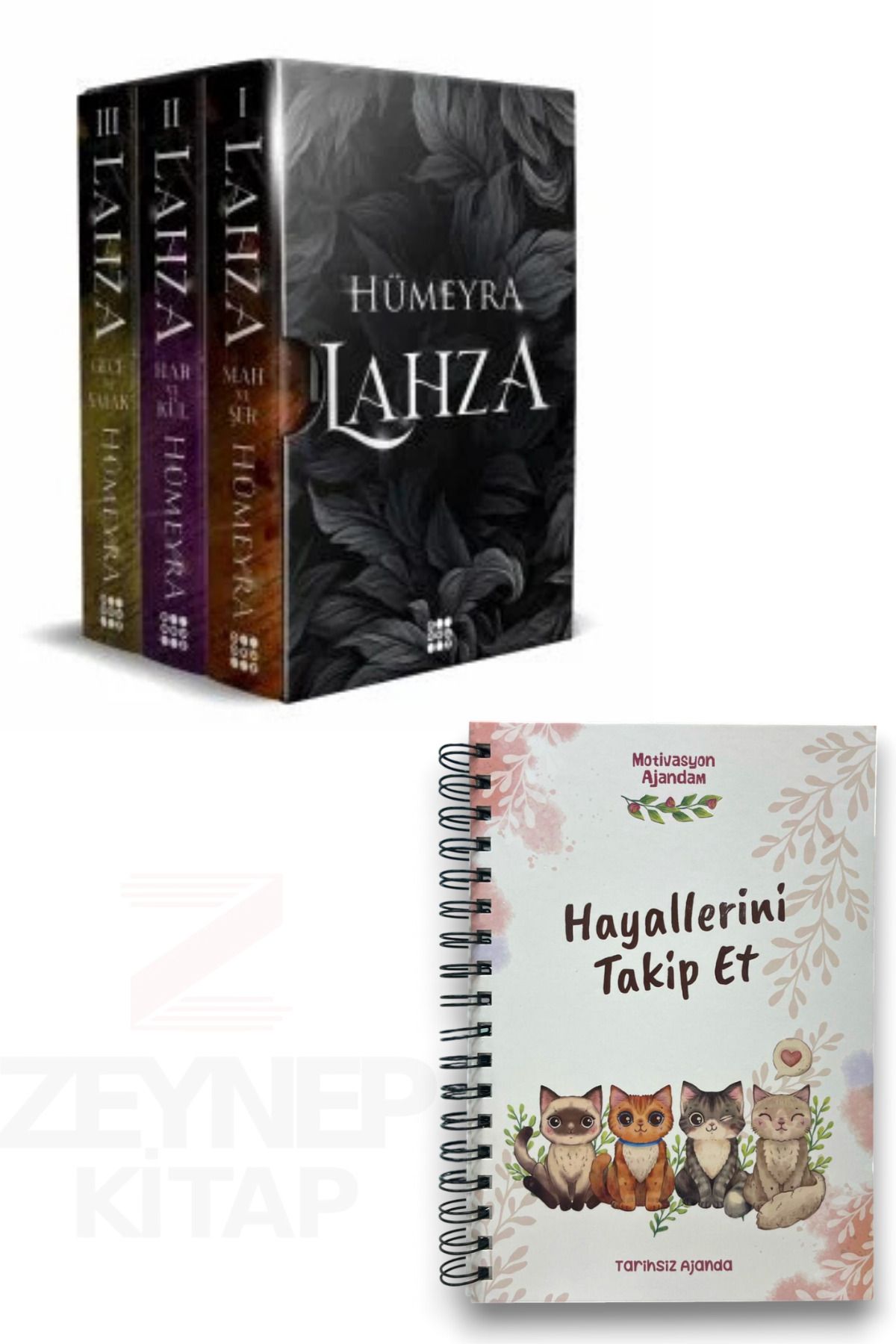 Dokuz Yayınları Lahza Serisi 3 Kitap Set(CİLTLİ-KUTULU)Motivasyon Ajandam Tarihsiz Ajanda Hediye