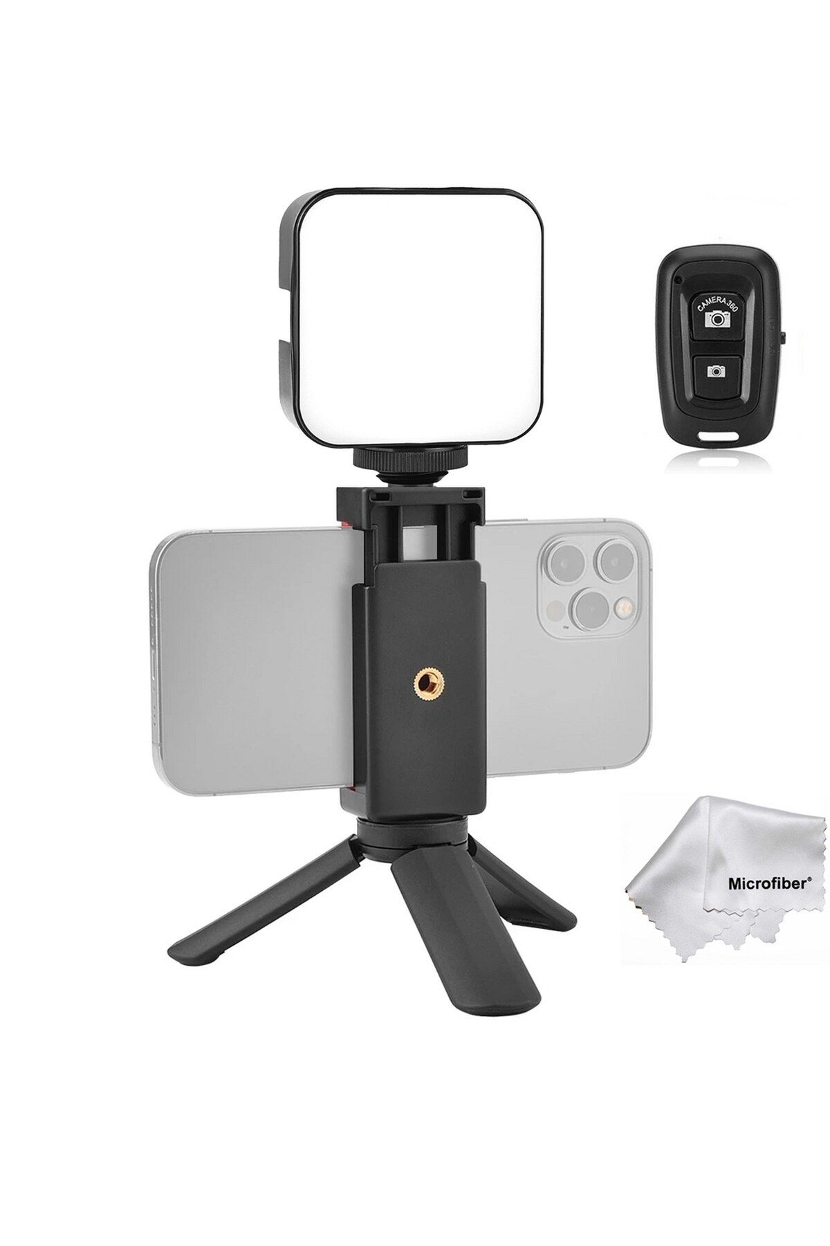 AZT Tüm Cep Telefonları için Puluz PU529B 64 Led Light Işık , Mini Tripod , Kumanda Iphone Samsung vb.