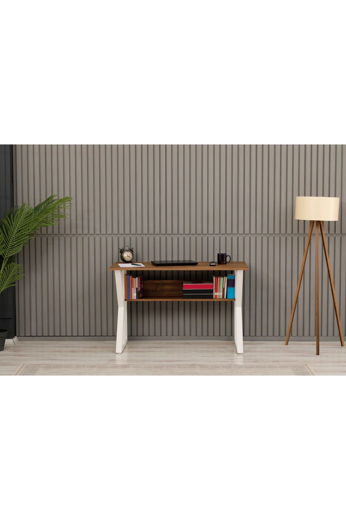 SEHPOL Çalışma Masası 120x60x75 Cm Alt Raflı K Ayak BEYAZ