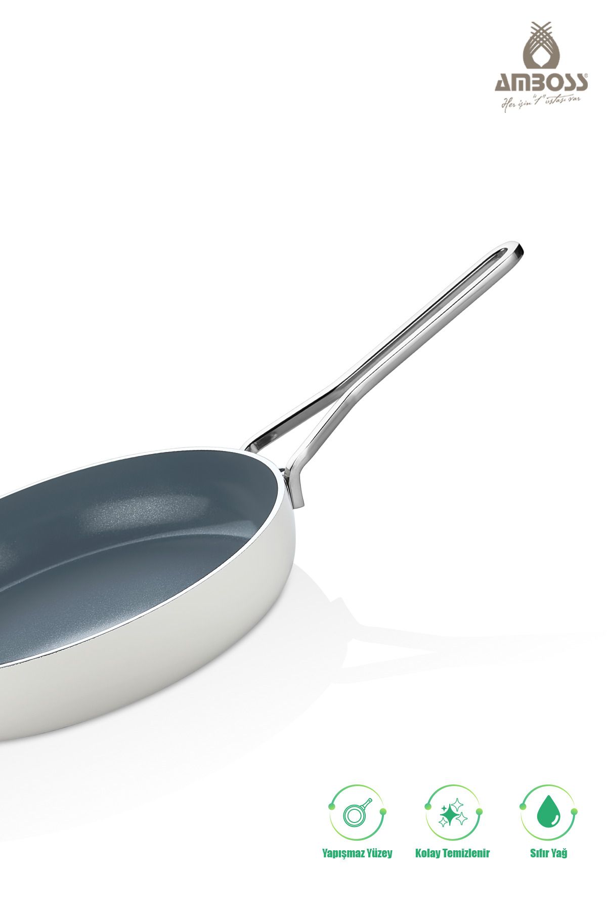 Amboss-Sera Nova Fireproof Non-Stick Ceramic Pan 24 cm – White 3