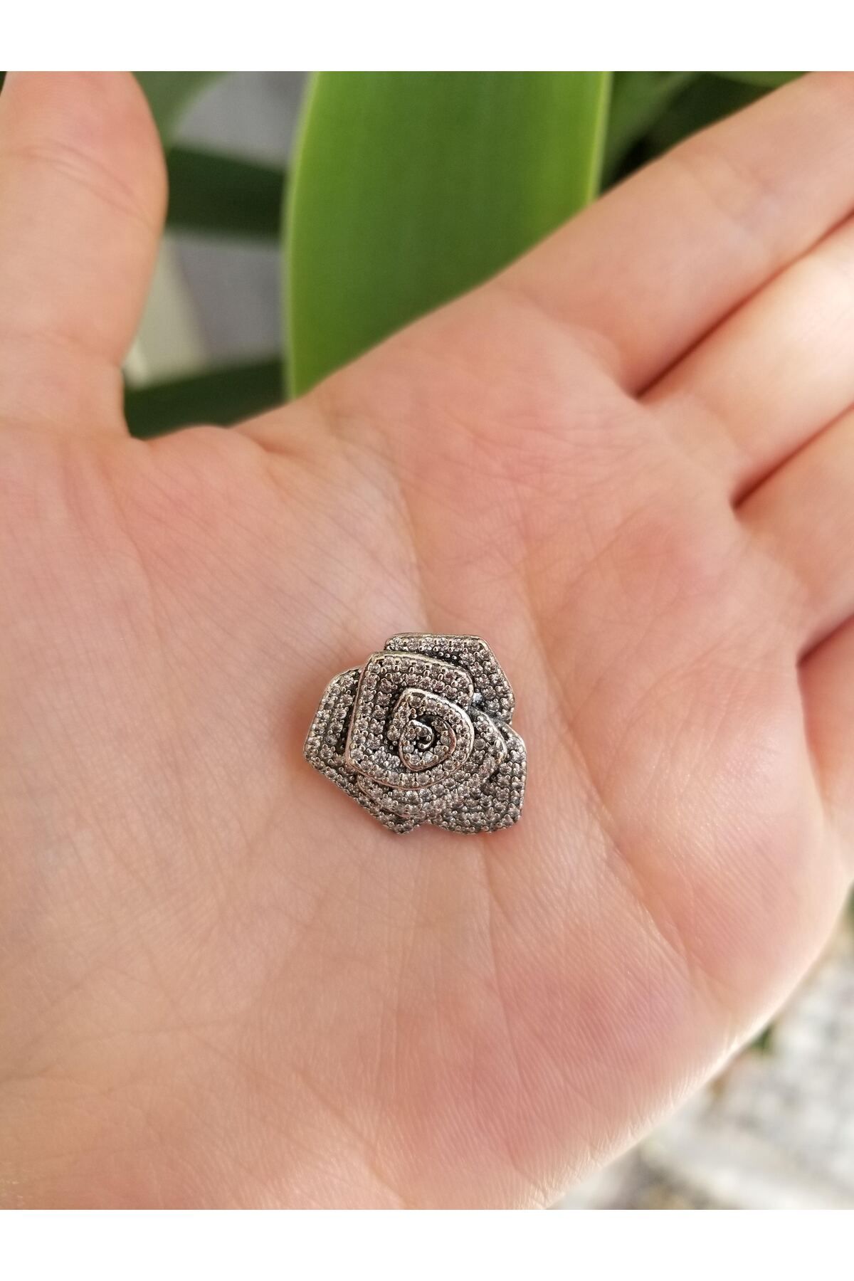 şengül takı evi Gümüş Gül Bitki Anne Hediye Kolye Ucu veya Charm