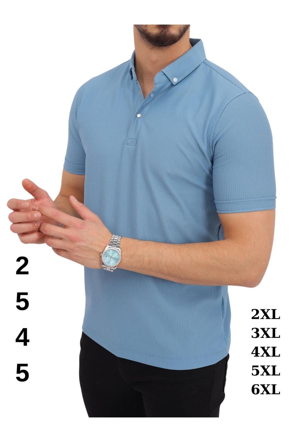 BEYAZTOPTAN %100 KALİTELİ TROY OTTOBAN YAKALI BATTAL BOY KISA KOL T-SHIRT