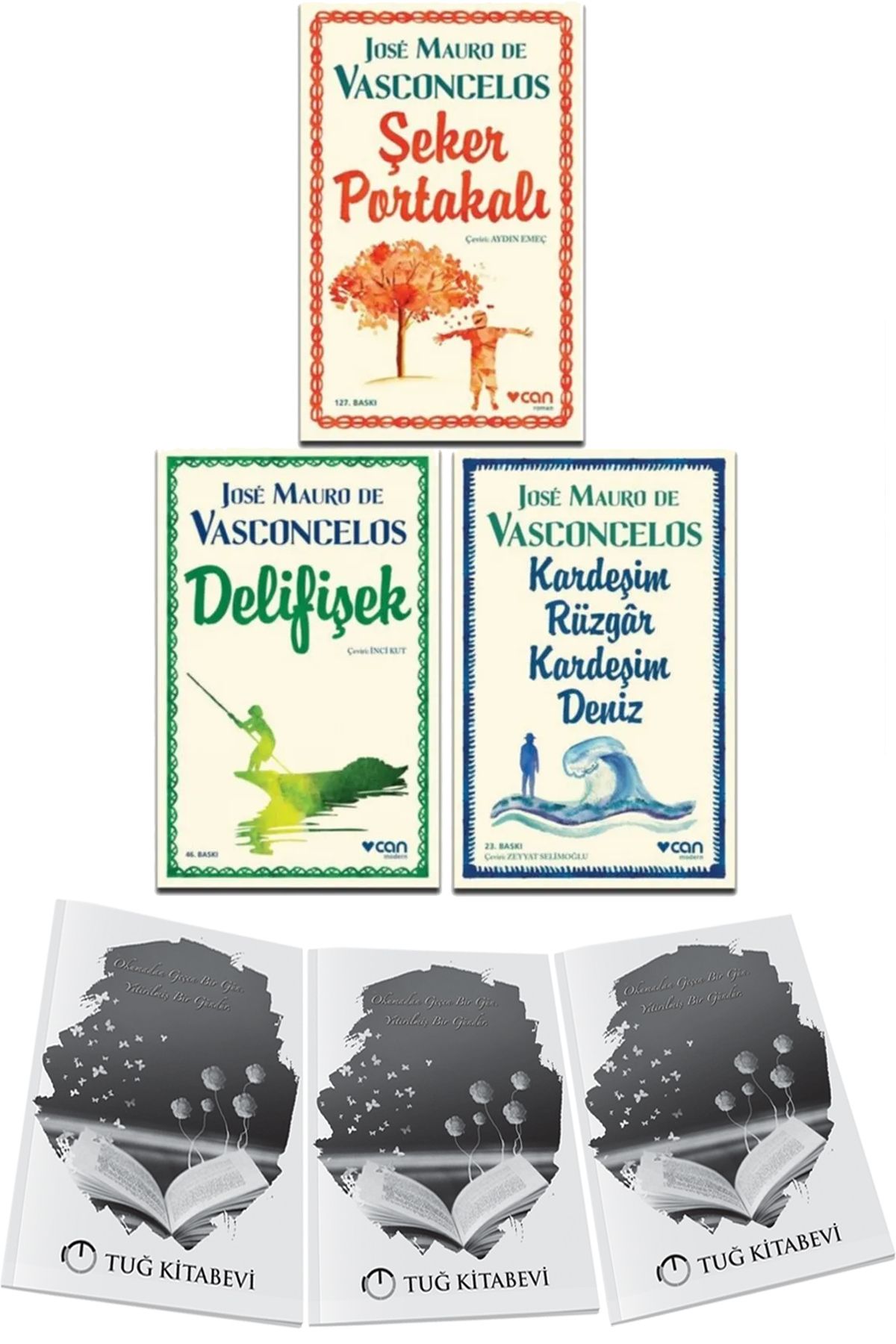 Can Yayınları Şeker Portakalı - Delifişek - Kardeşim Rüzgar Kardeşim Deniz 3lü Set + Hediyeli