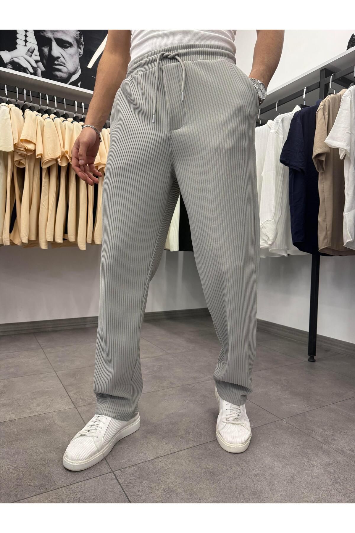 Butik Ottoman Kumaş Baggy Kalıp Eşofman Gri