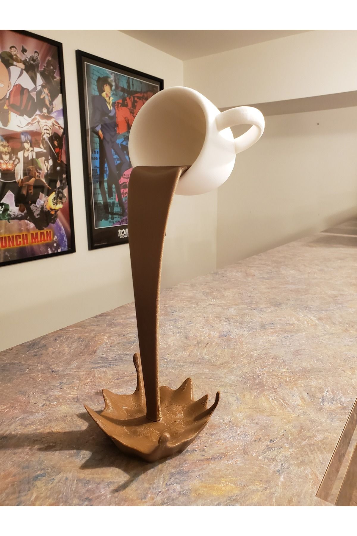 3dimaginator Dekoratif Dökülen Kahve Figürü - Kahve Köşesi - Floating Coffe Cup 20cm