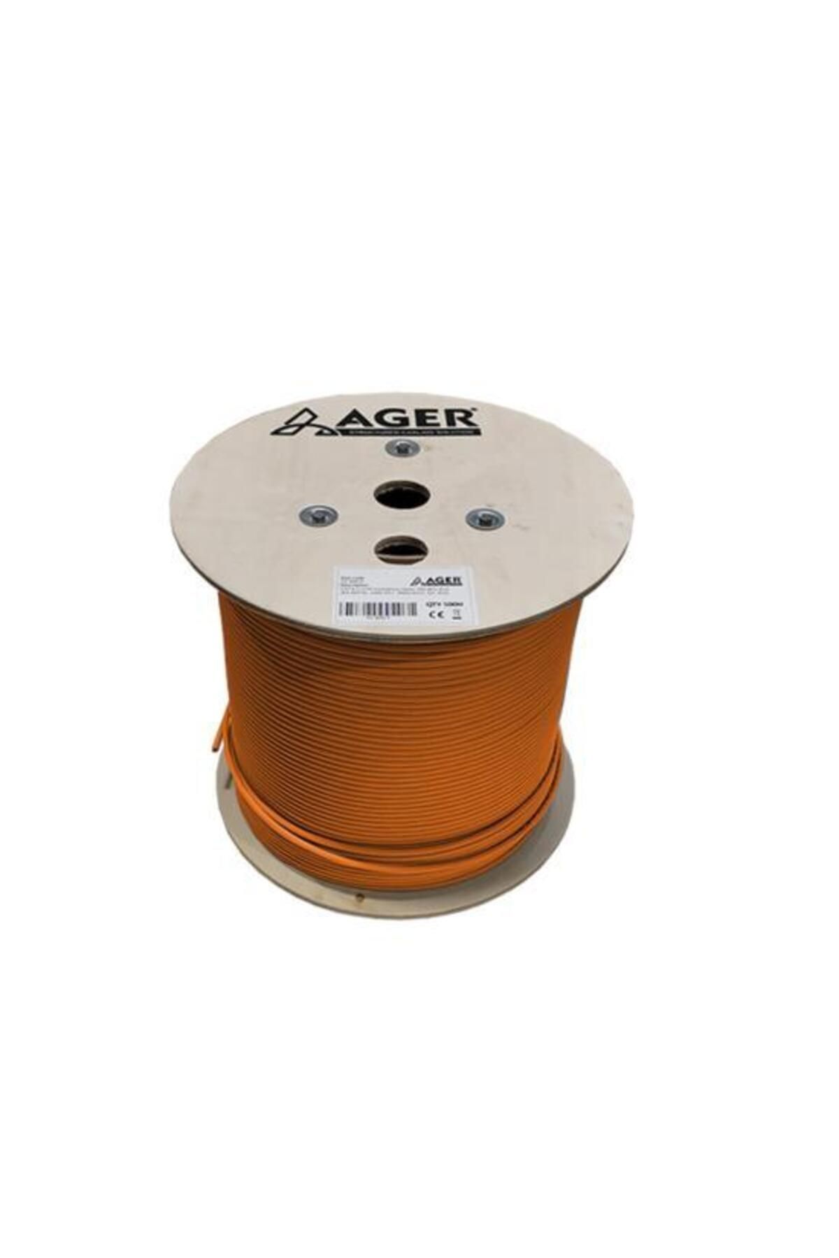 AGER CAT6 Utp 23AWG Turuncu 500m Makara Saf Bakır Kablo 0.50mm AC-600-5-OR