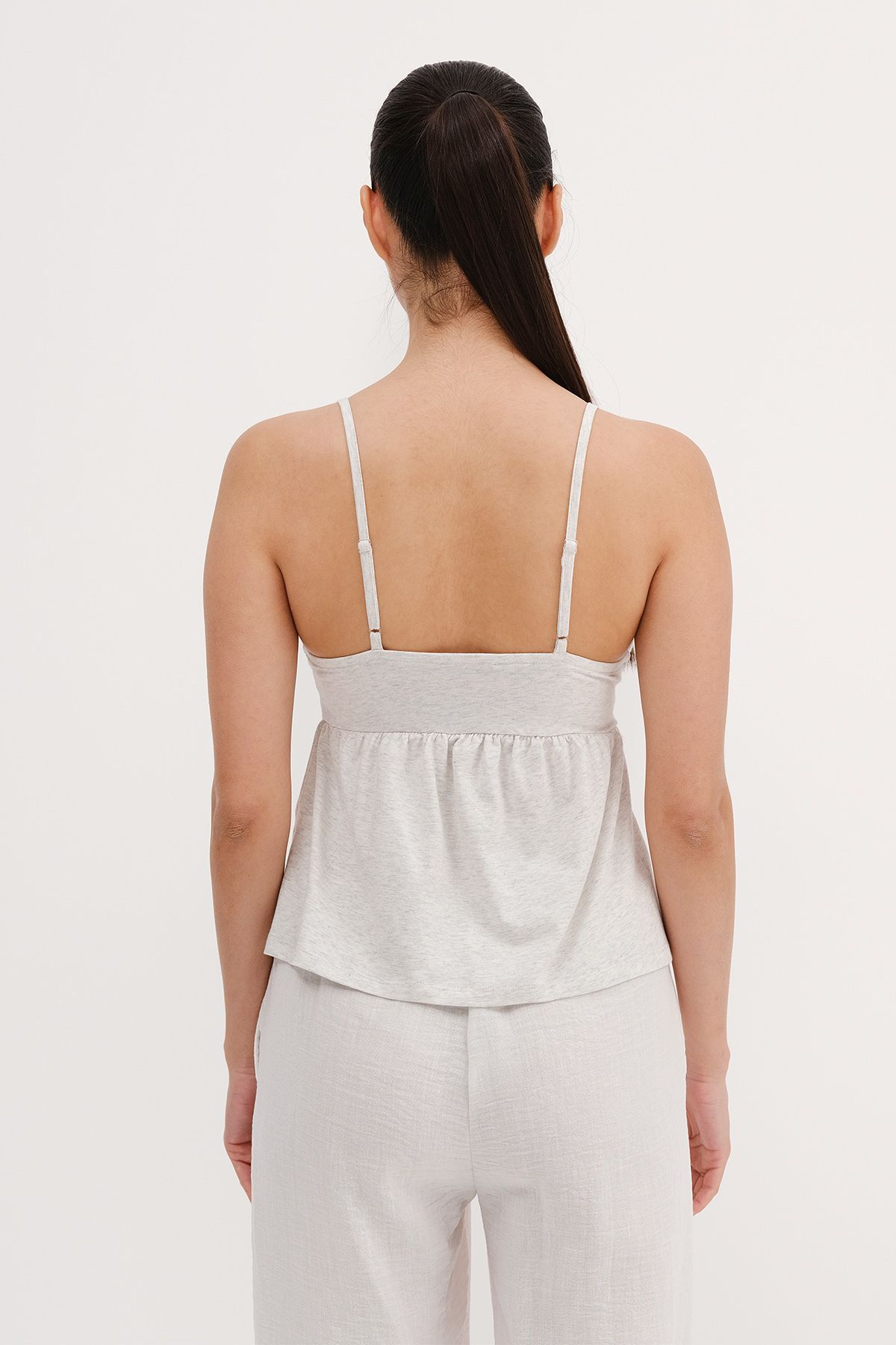 Addax-Lace Collar V-Neck Undershirt A1782-B2 6
