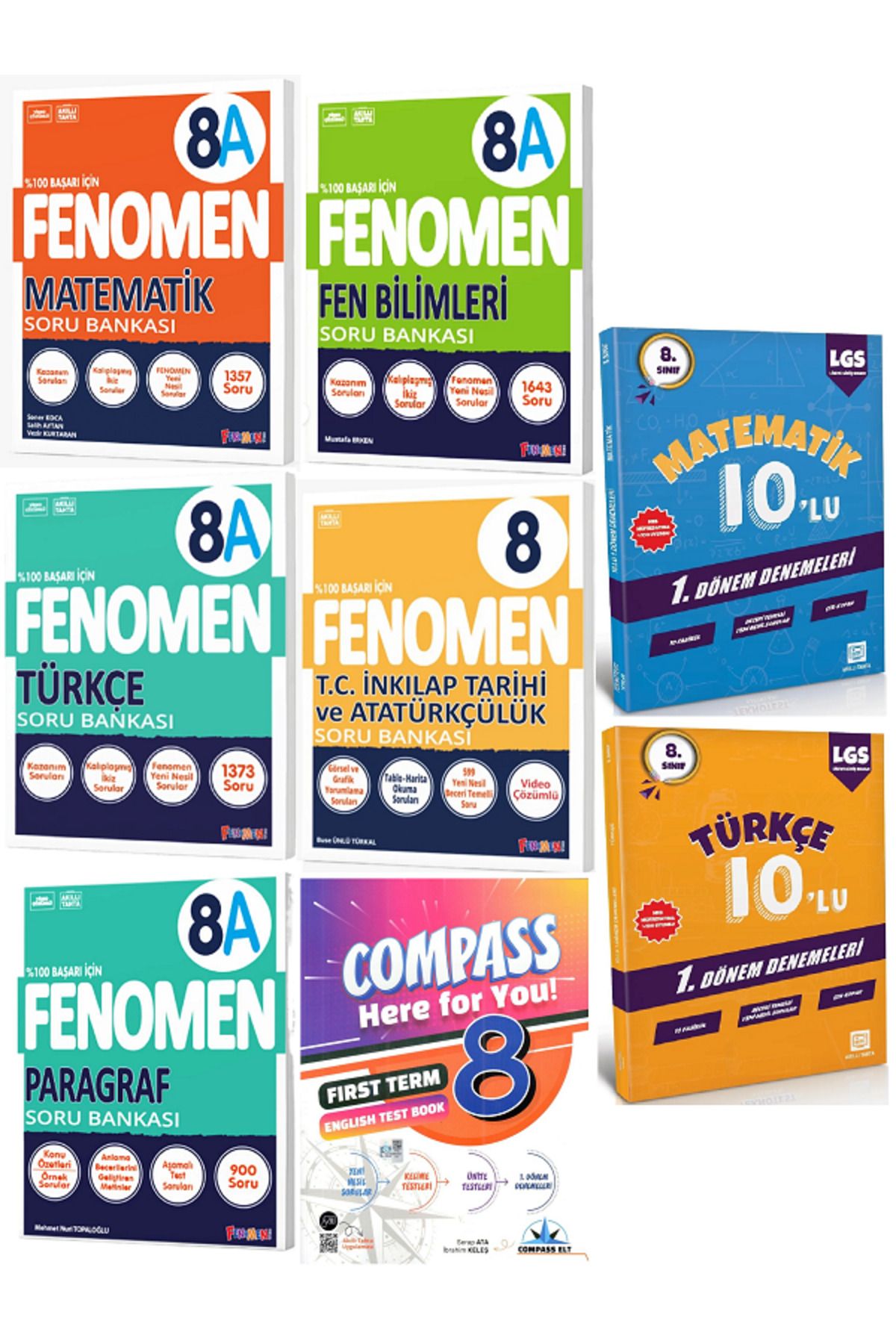 Efsane Yayınları 8.Sınıf Fenomen 8A Matematik + Fen Soru Bankaları / Matematik Türkçe İngilizce HEDİYE - 8 KİTAP