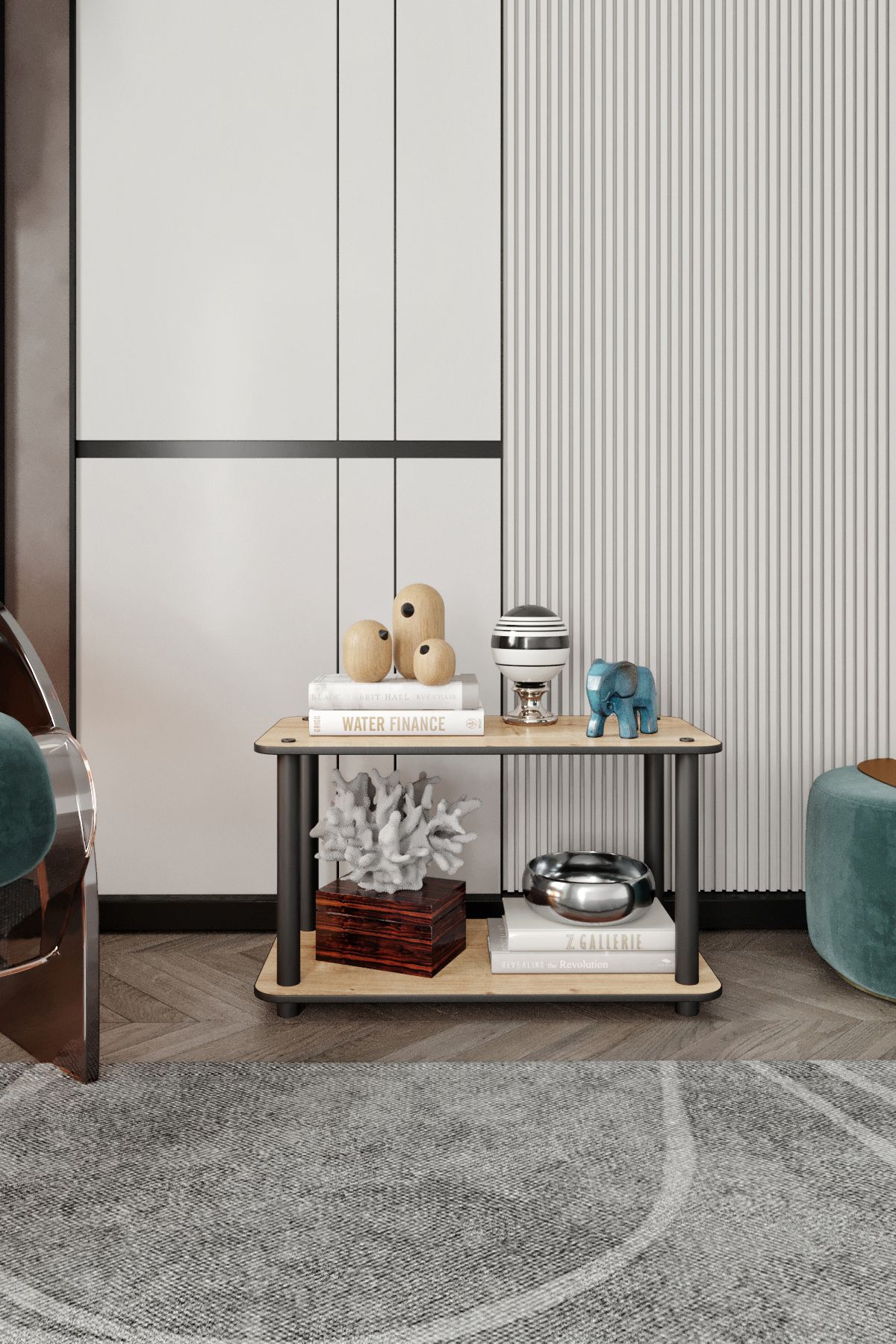 RC HOME Kitaplık 2 Raflı Çok Amaçlı
