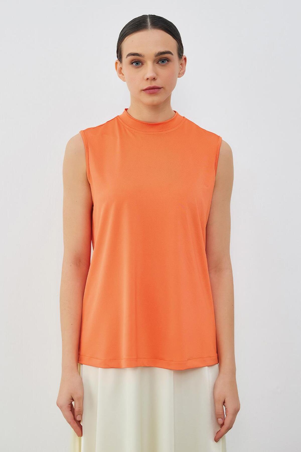 Silk Knitted Teva Sleeveless Inner Blouse Apricot