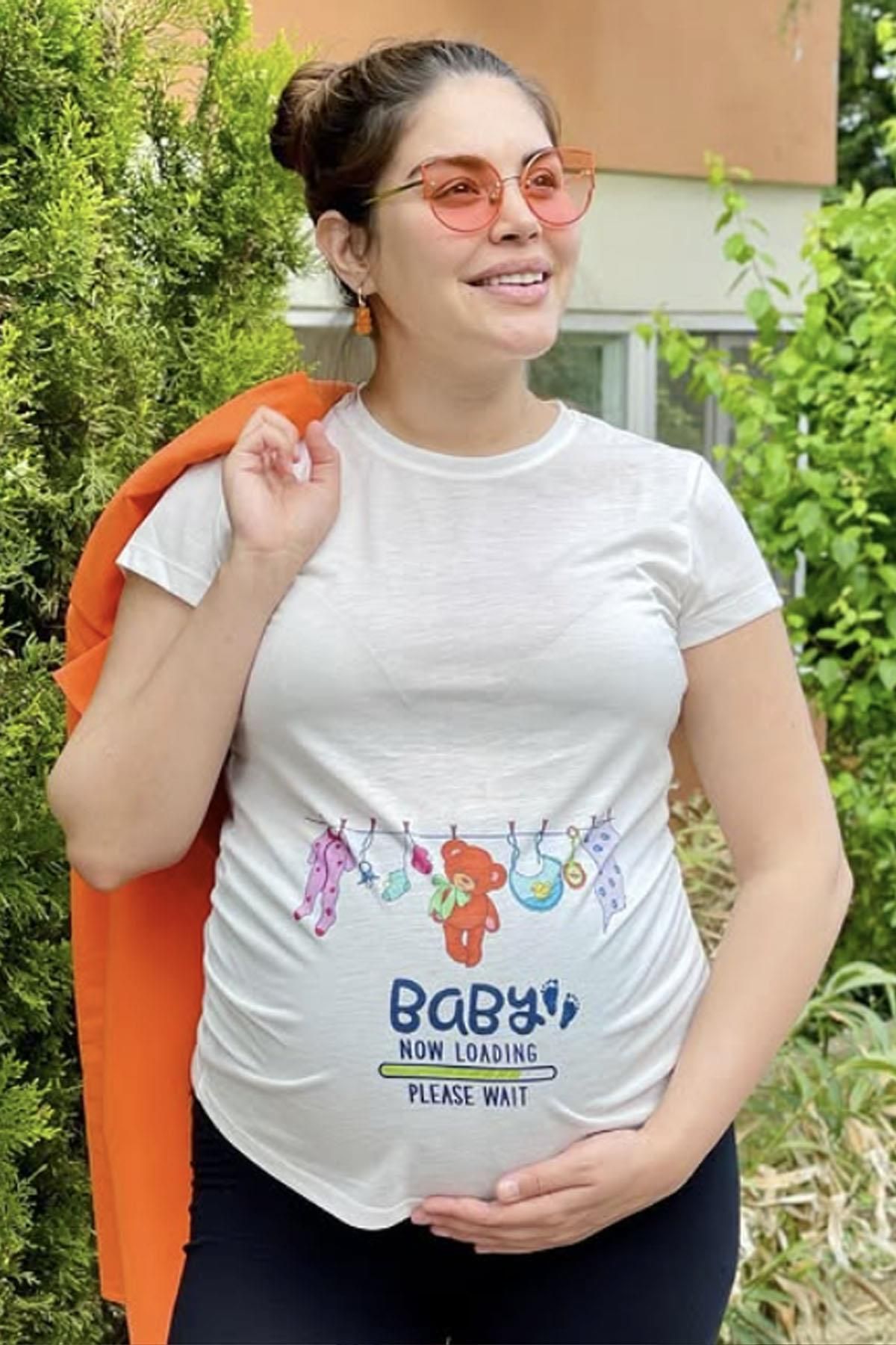 Luvmabelly Mom's City Hamile Baskılı Tshirt