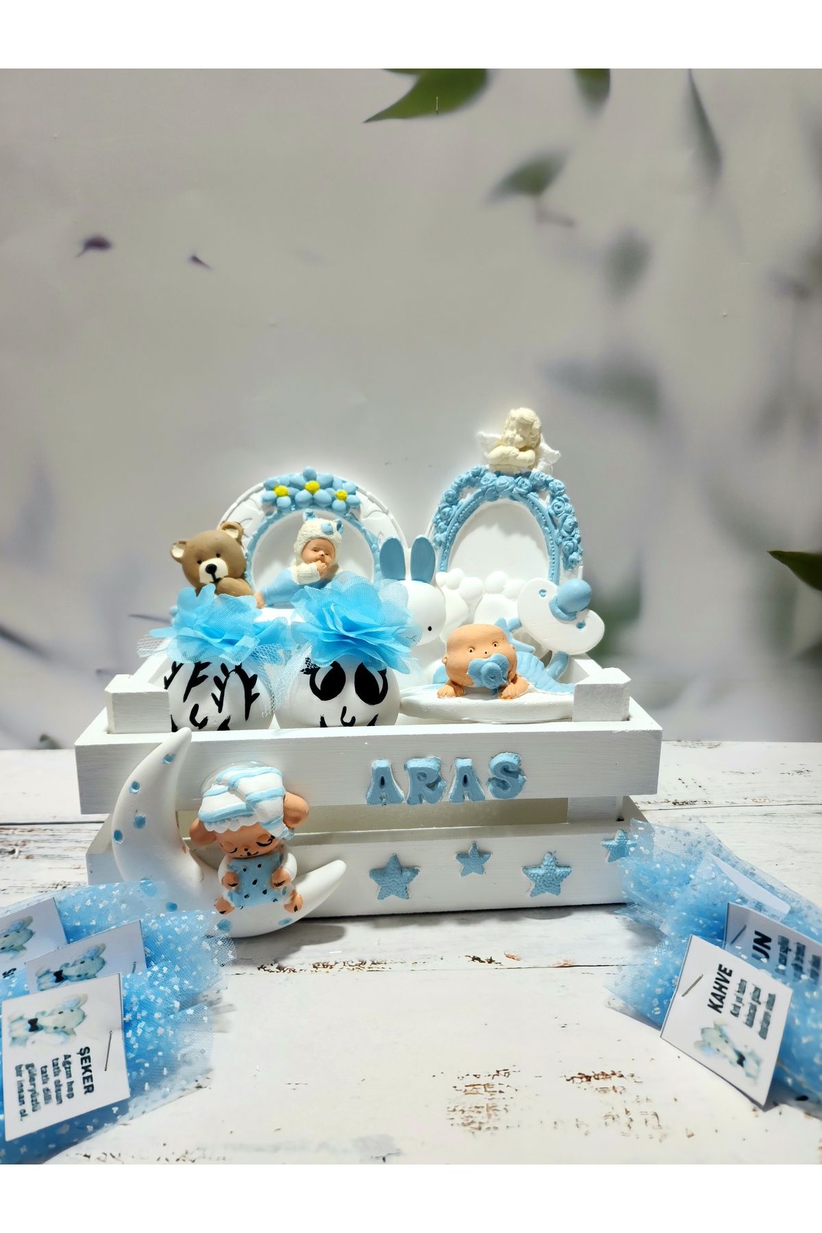 glow moon 40 uçurma sepeti /Kırk uçurma sepeti /bebek hediye sepeti